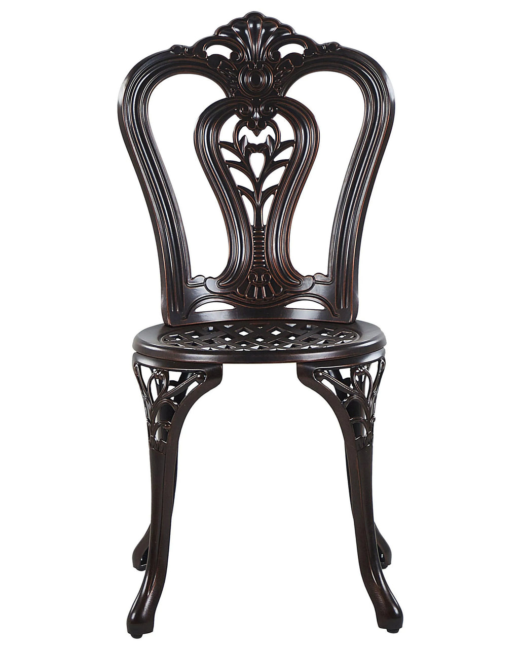 Lot de 2 chaises de jardin Métal Marron foncé