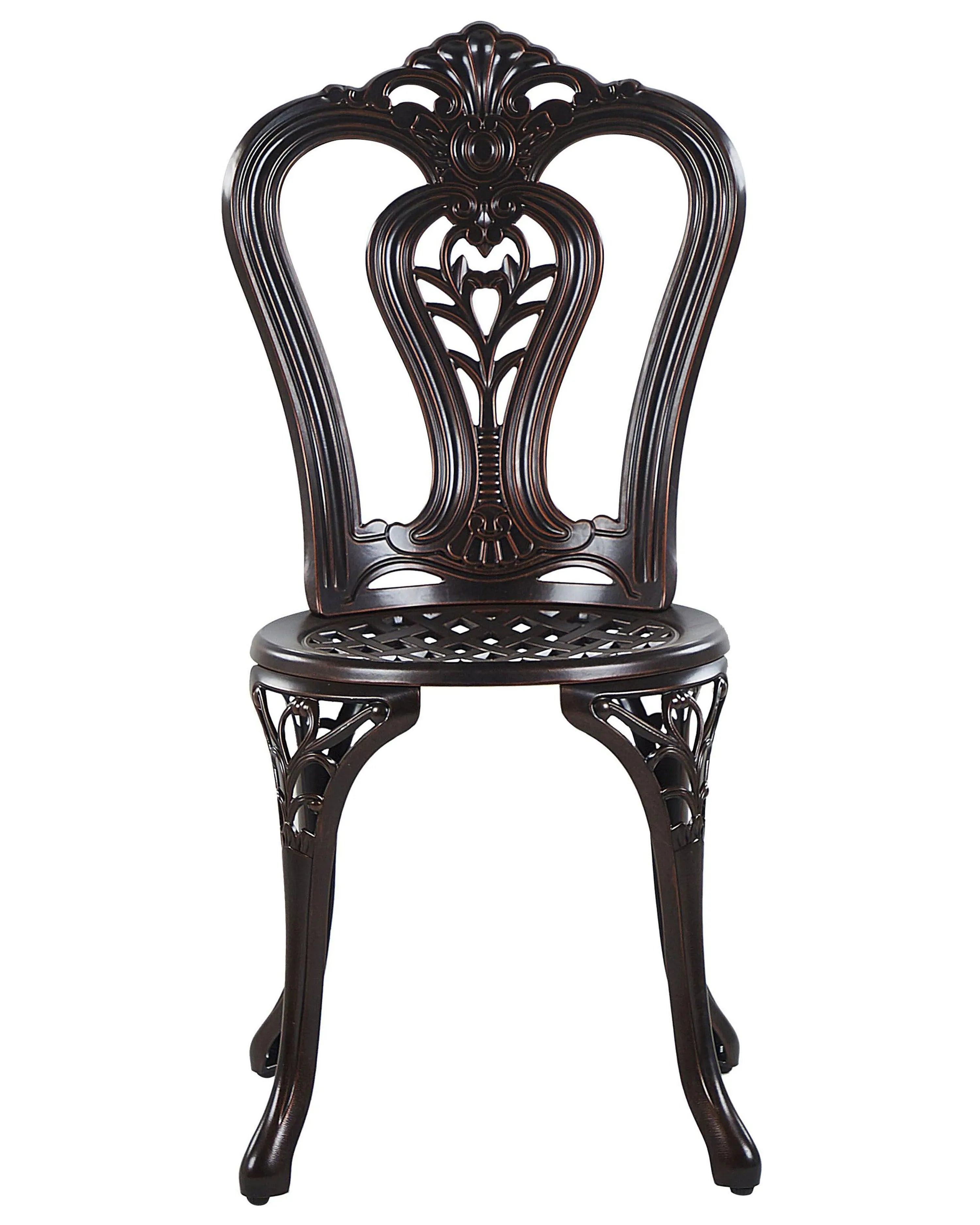 Lot de 2 chaises de jardin Métal Marron foncé