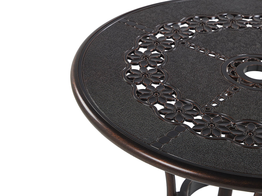 Table de bistro 65 cm 65 cm Métal Marron foncé