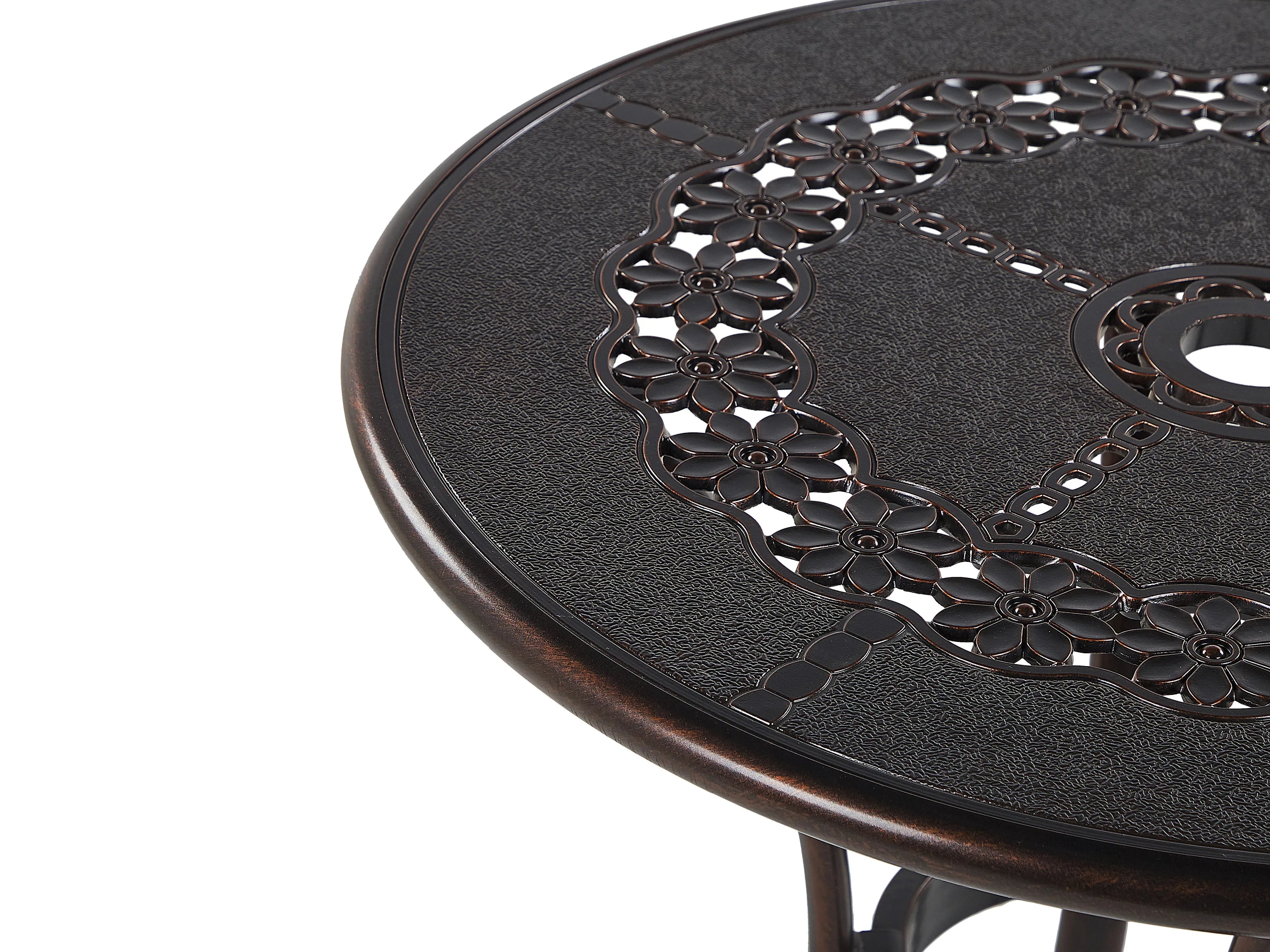 Table de bistro 65 cm 65 cm Métal Marron foncé