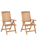 Set di 2 sedie da giardino JAVA Legno d'acacia Marrone chiaro