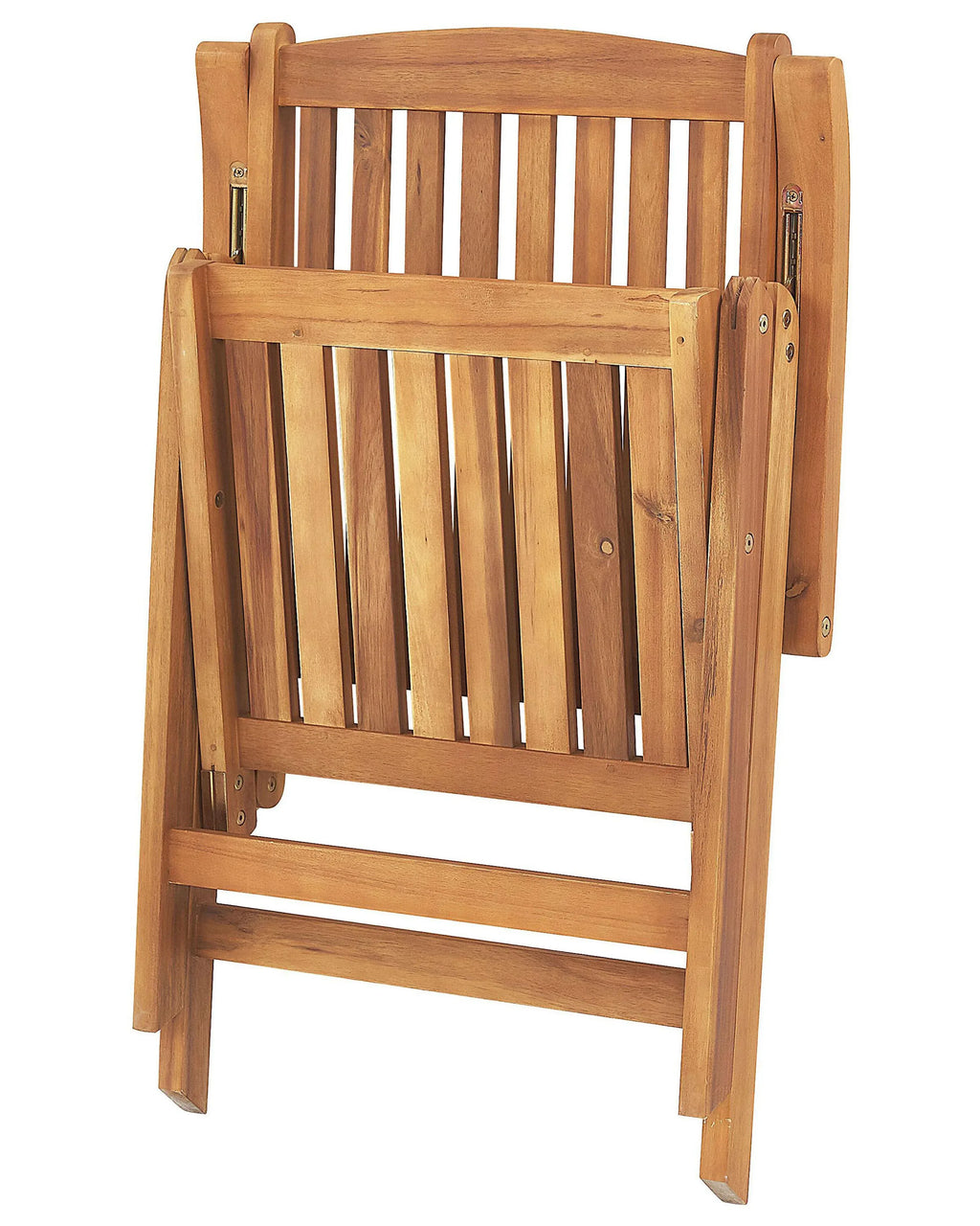 Lot de 2 chaises de jardin Bois d'acacia Marron clair