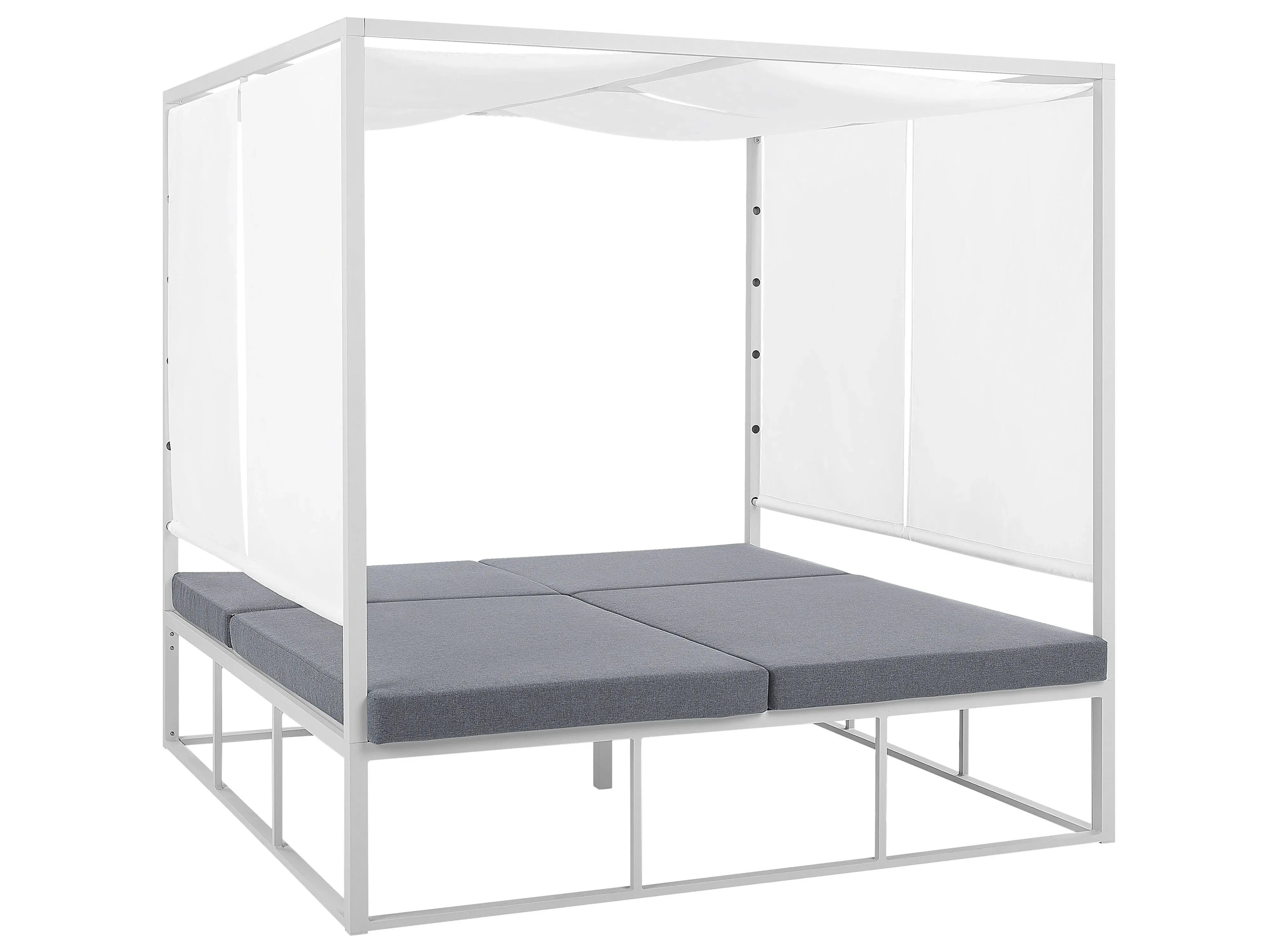 Bain de soleil de jardin métal blanc
