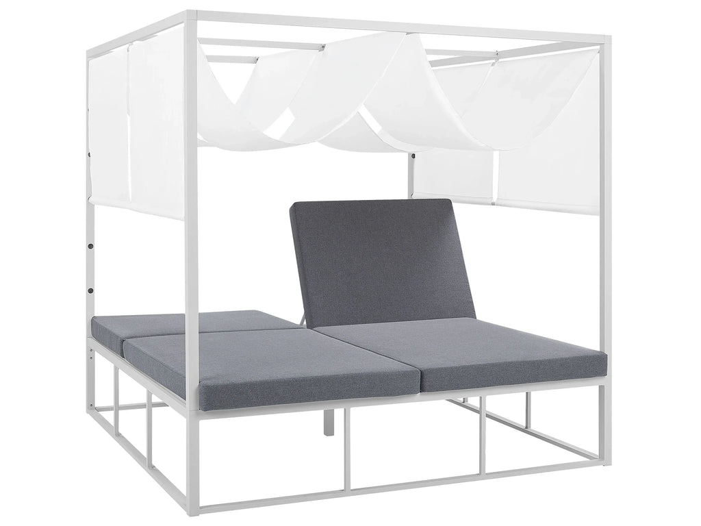 Bain de soleil de jardin métal blanc