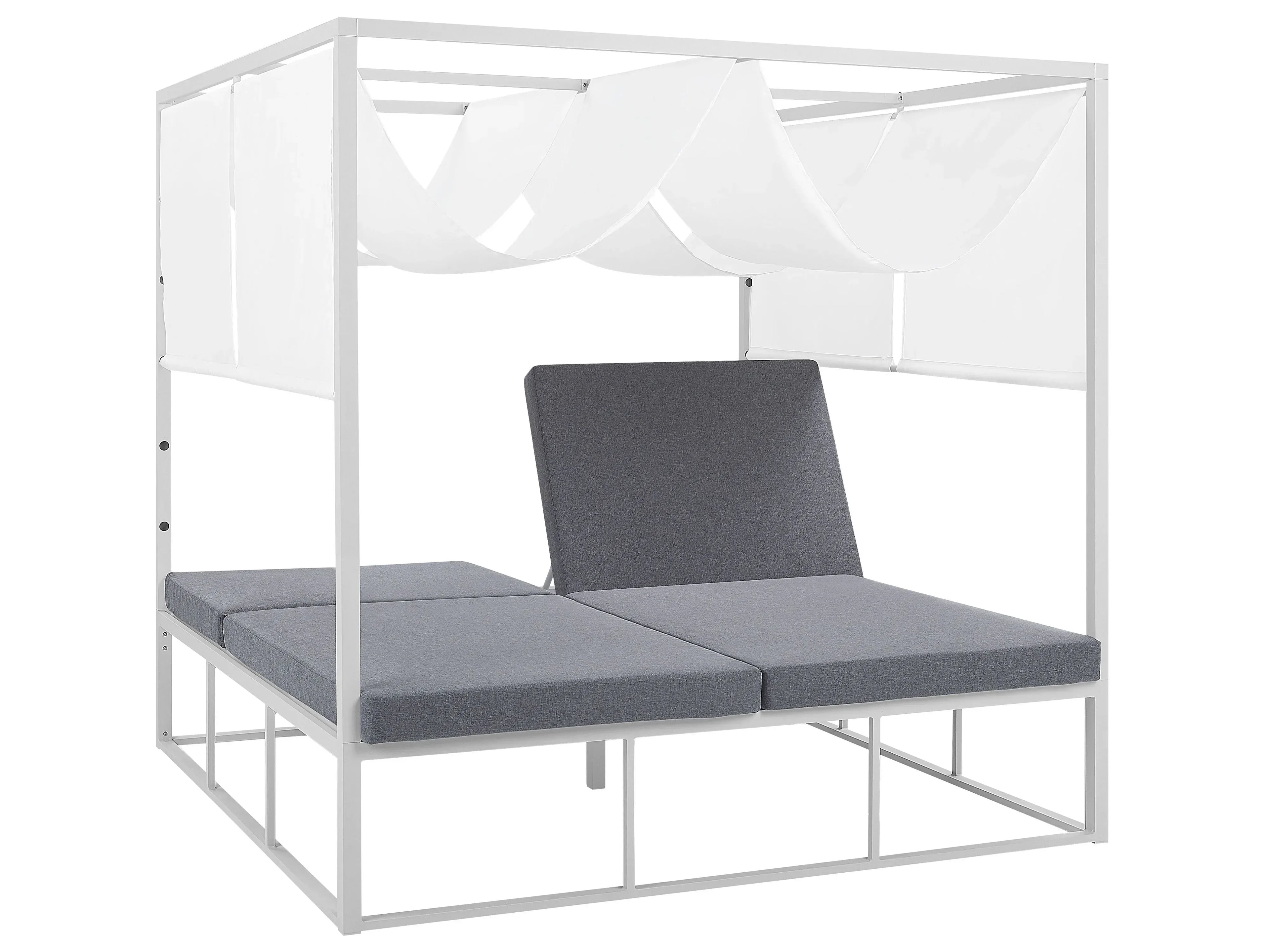 Bain de soleil de jardin métal blanc