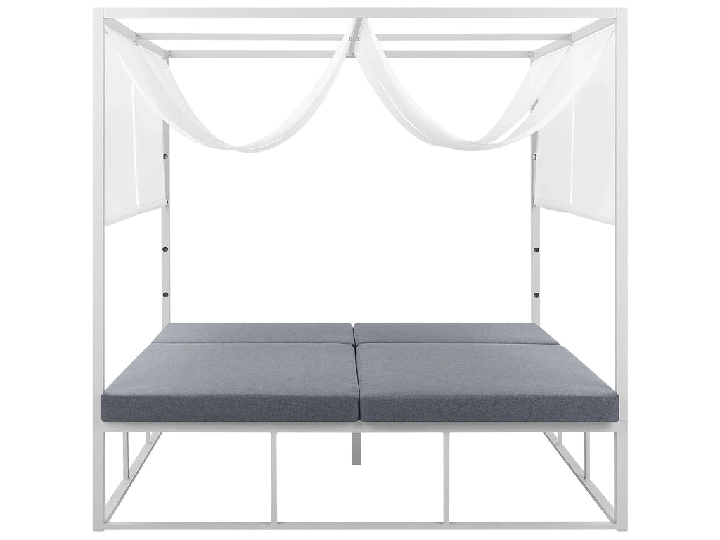 Bain de soleil de jardin métal blanc