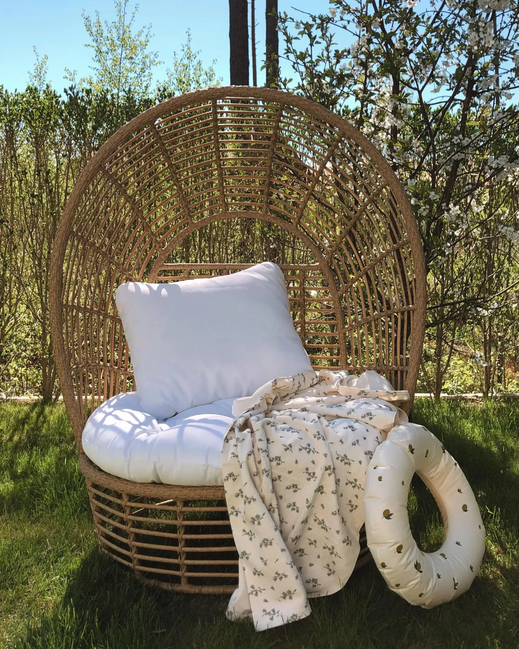 Fauteuil de jardin en rotin beige