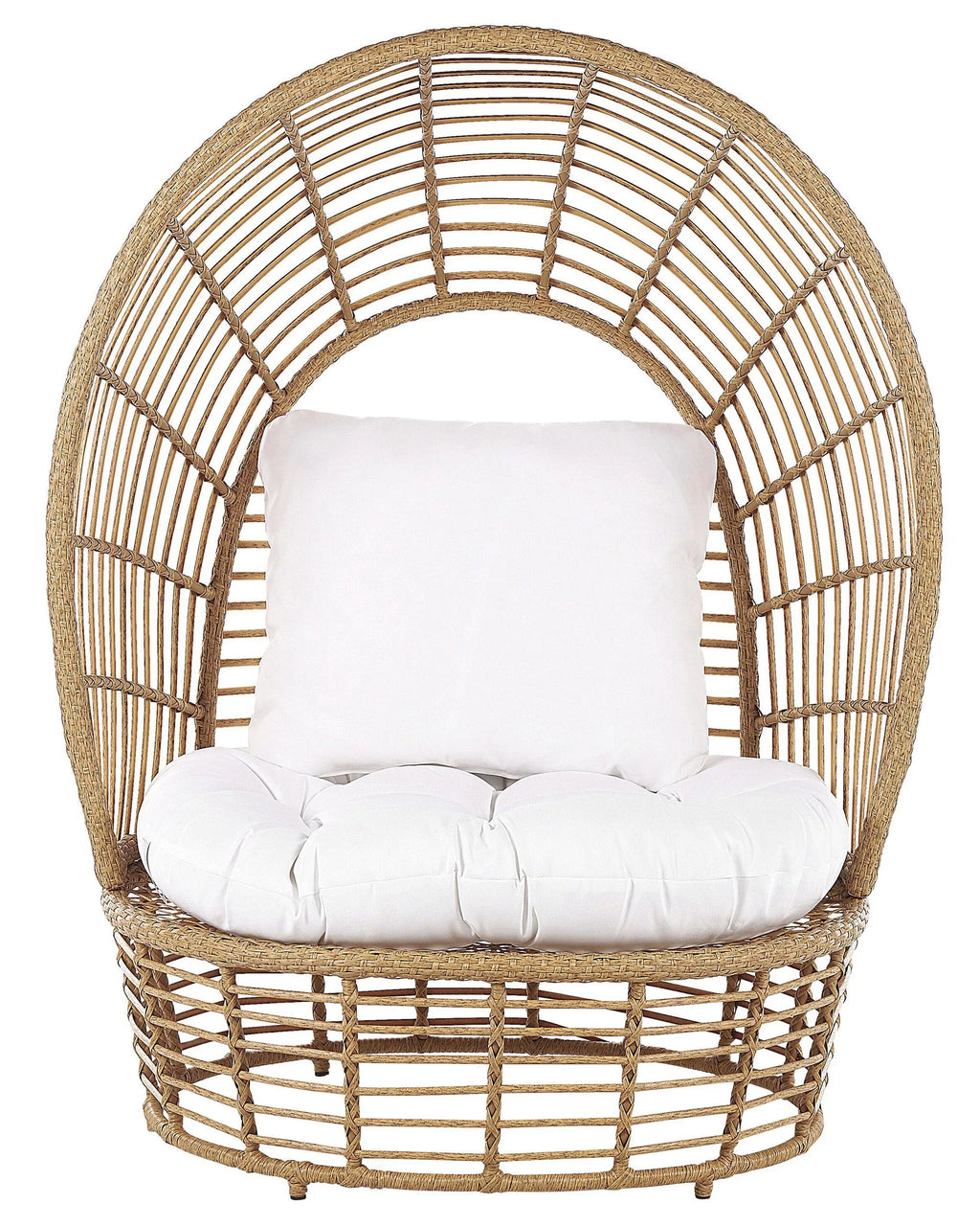 Fauteuil de jardin en rotin beige