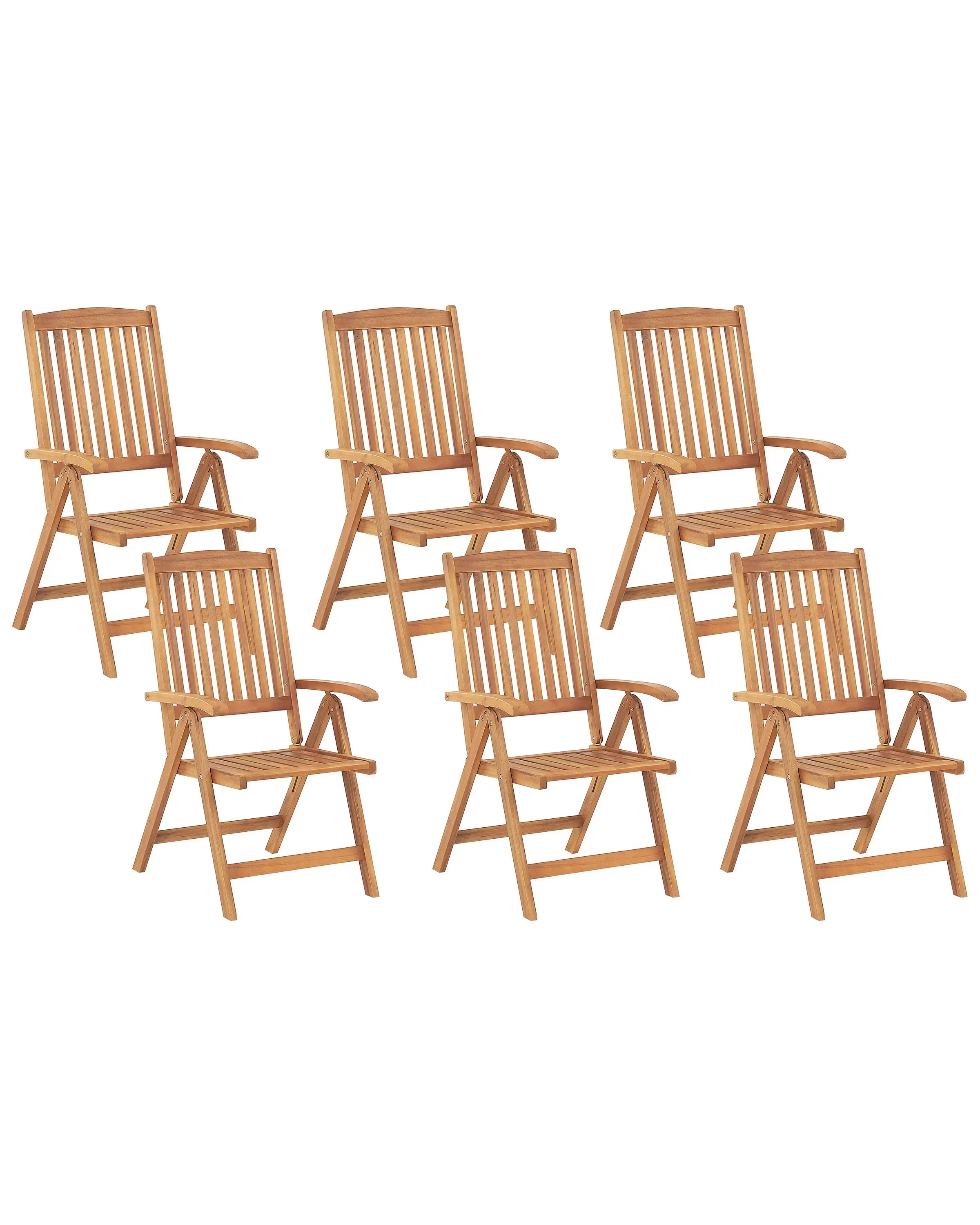 Set di 6 sedie da giardino JAVA Legno d'acacia Marrone chiaro