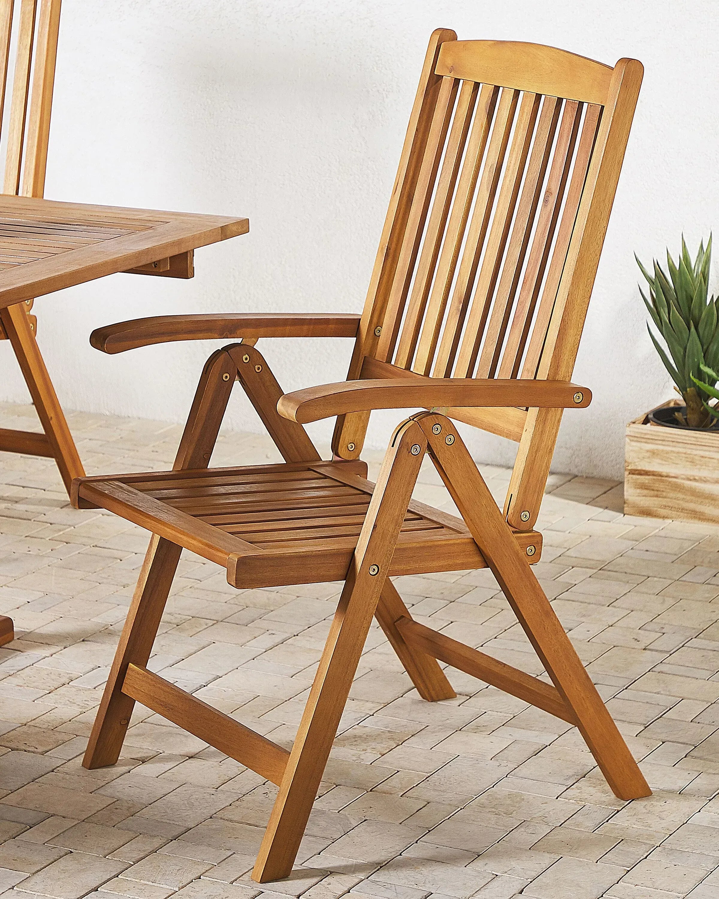 Lot de 6 chaises de jardin Bois d'acacia Marron clair