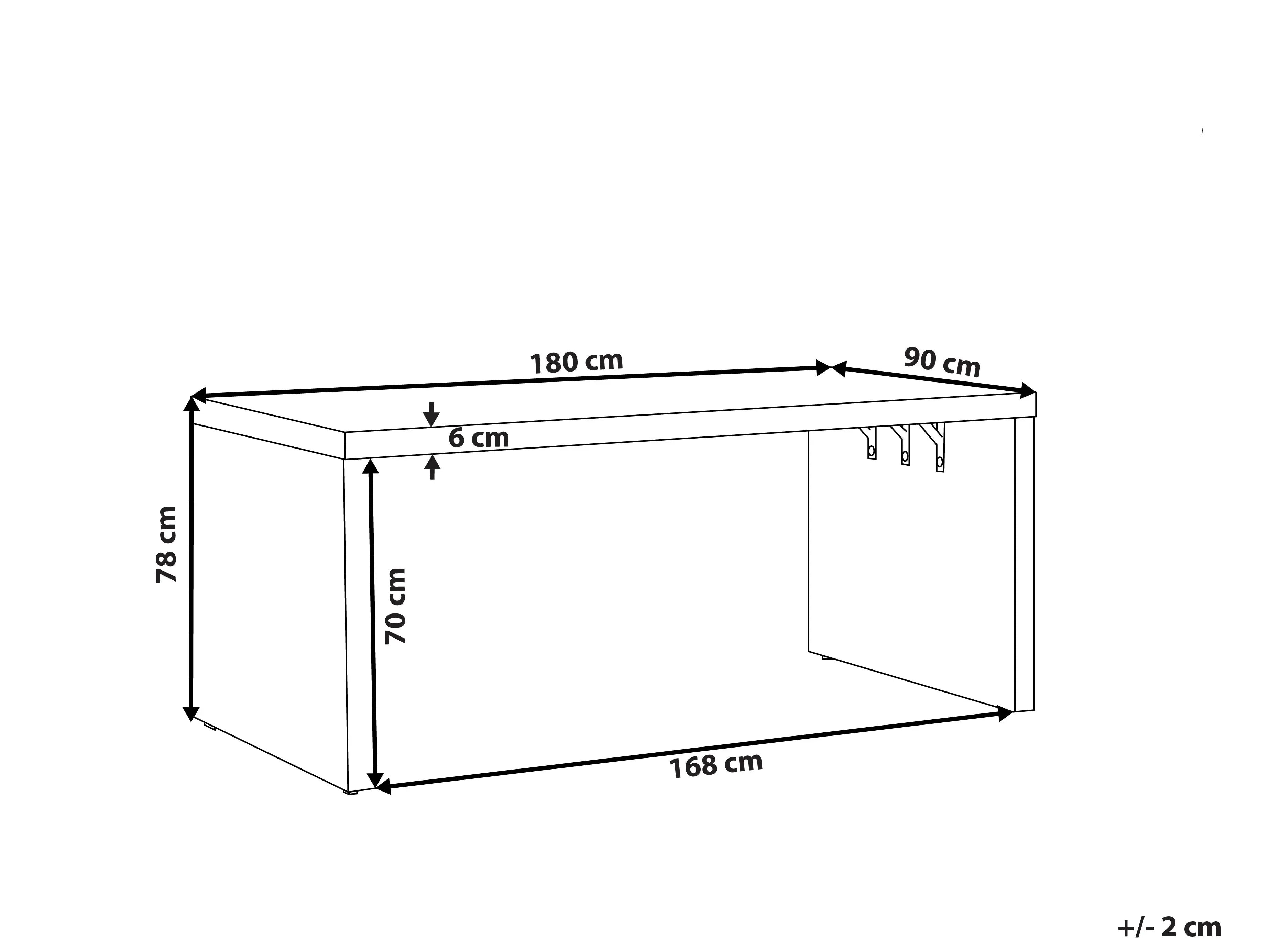 Table à manger de jardin 180 x 90 cm - Plateau en ciment gris et piètement en acier en U - 6 places