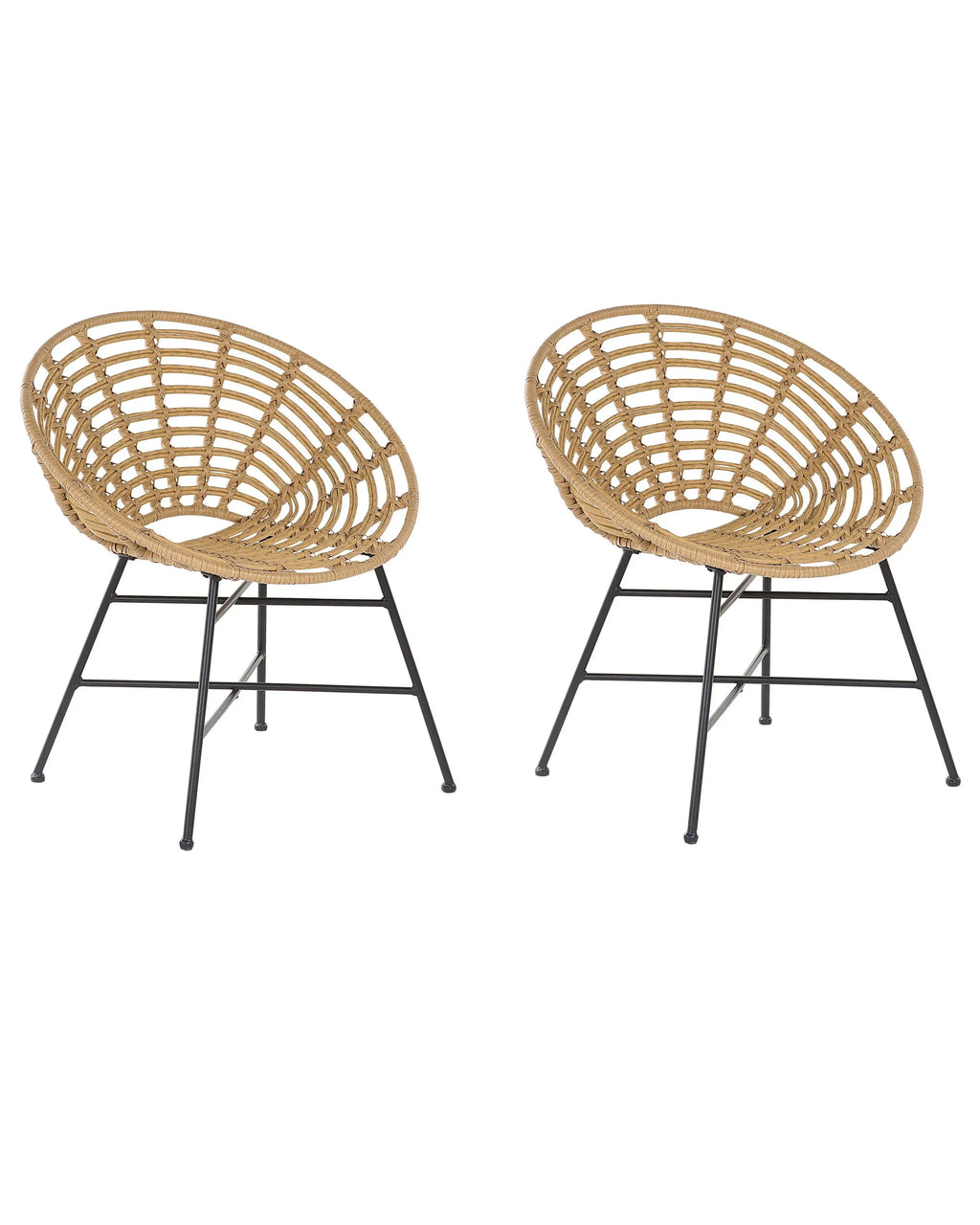 Set di 2 sedie da giardino ACERRA Rattan sintetico (PE) Marrone chiaro