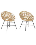 Set di 2 sedie da giardino ACERRA Rattan sintetico (PE) Marrone chiaro