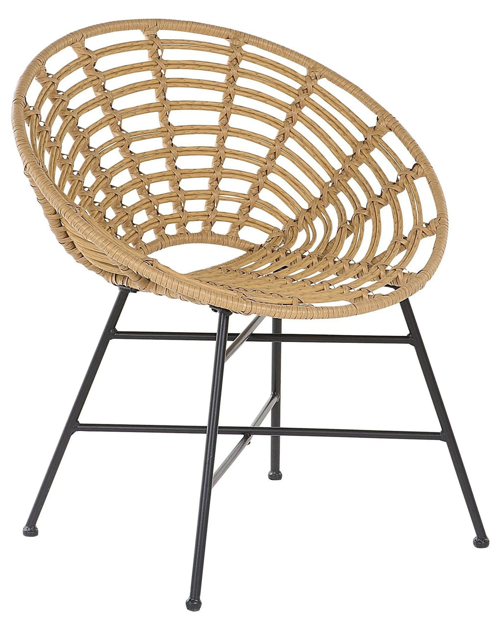 Lot de 2 chaises de jardin Rotin synthétique Marron clair