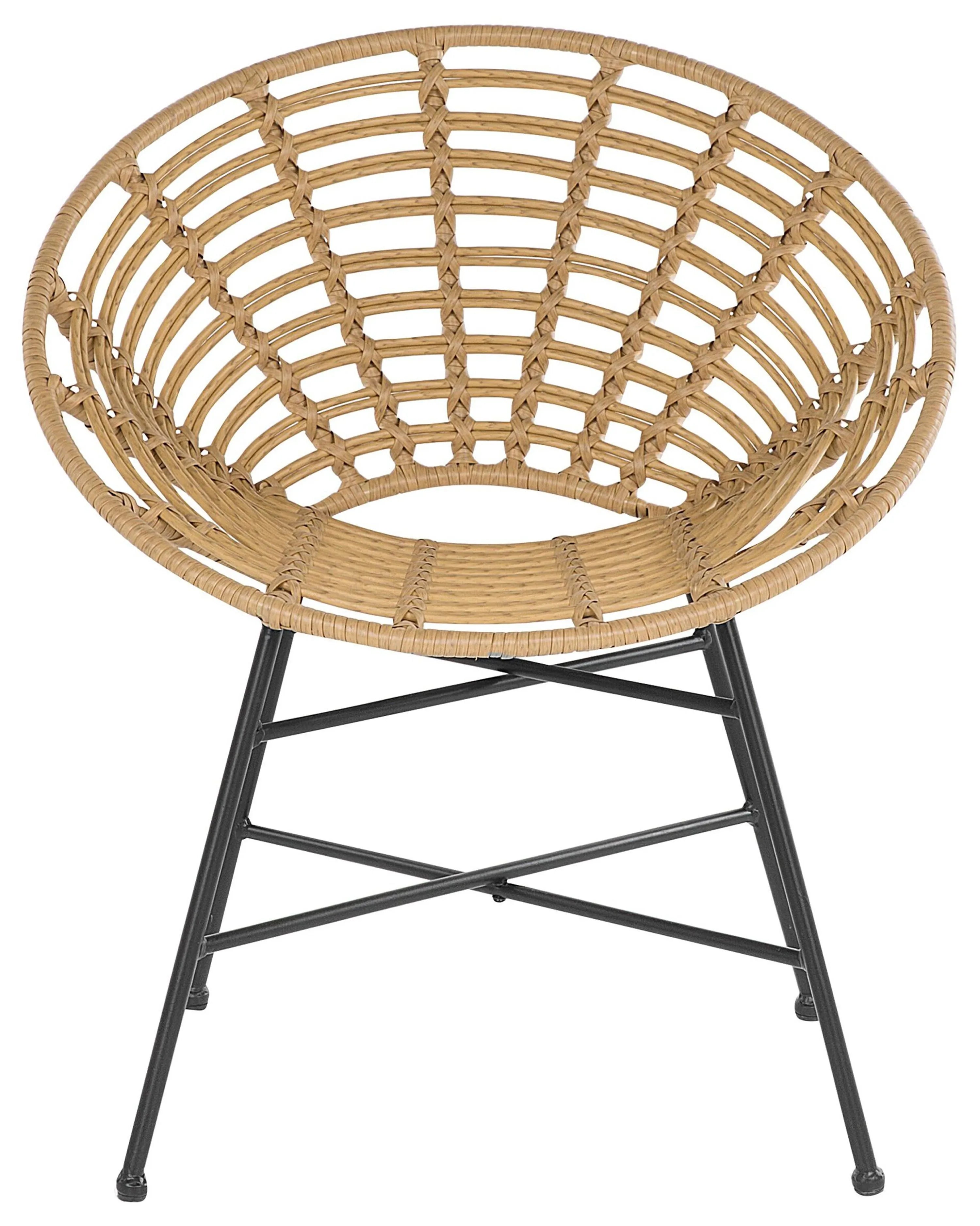 Lot de 2 chaises de jardin Rotin synthétique Marron clair