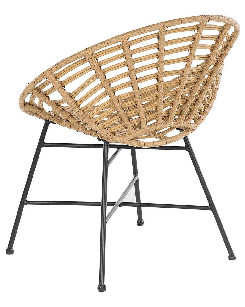 Lot de 2 chaises de jardin Rotin synthétique Marron clair