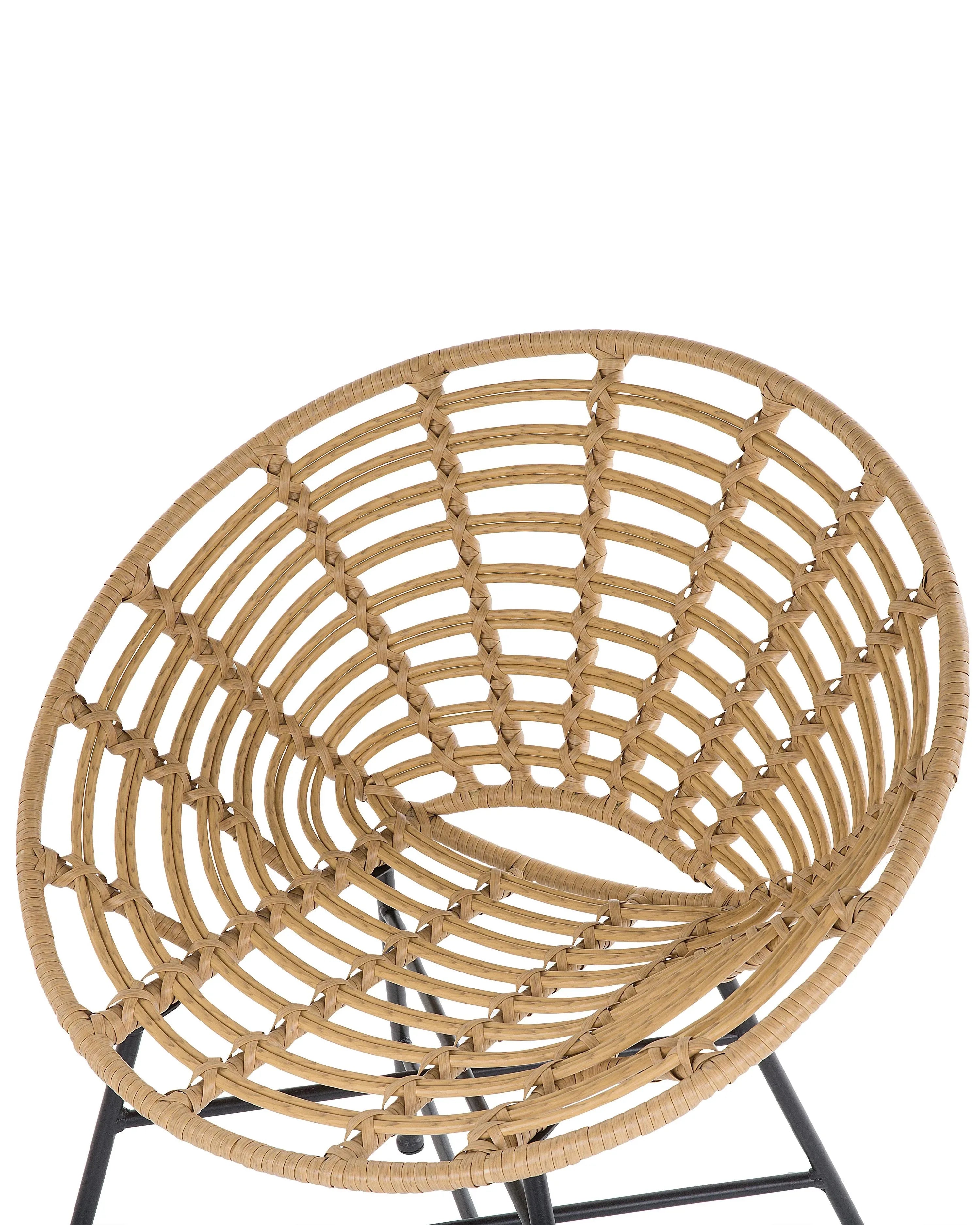 Lot de 2 chaises de jardin Rotin synthétique Marron clair