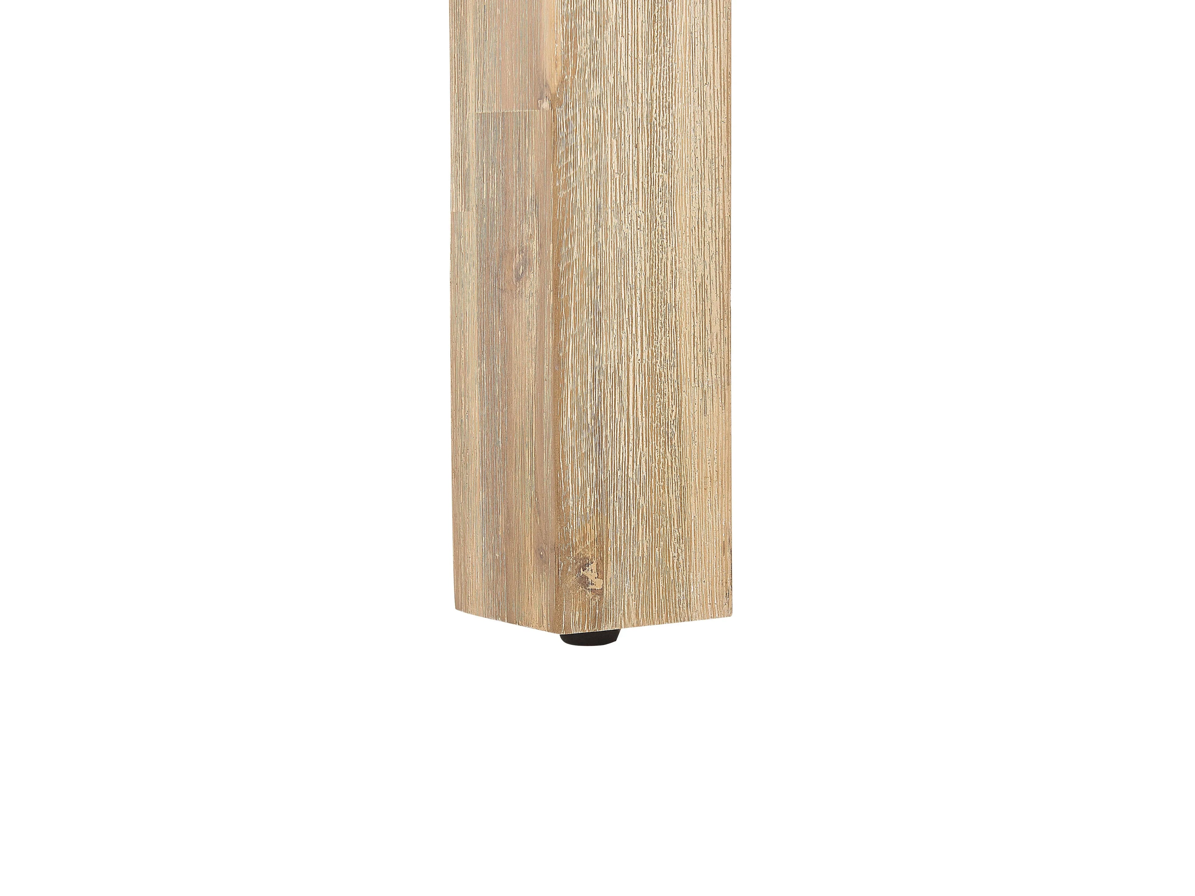 Garden Bench 160 x 40 cm - Grey Cement Top and Acacia Wood Legs - 3 Seater
