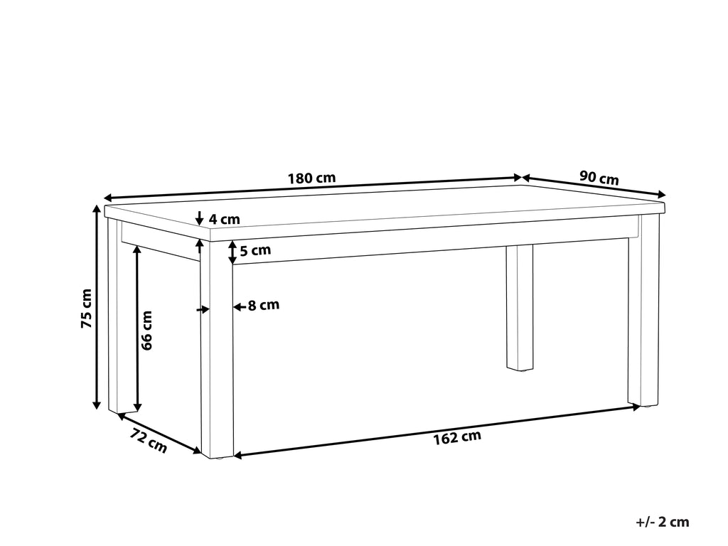 Table de salle à manger de jardin 180 cm 90 cm Ciment Gris