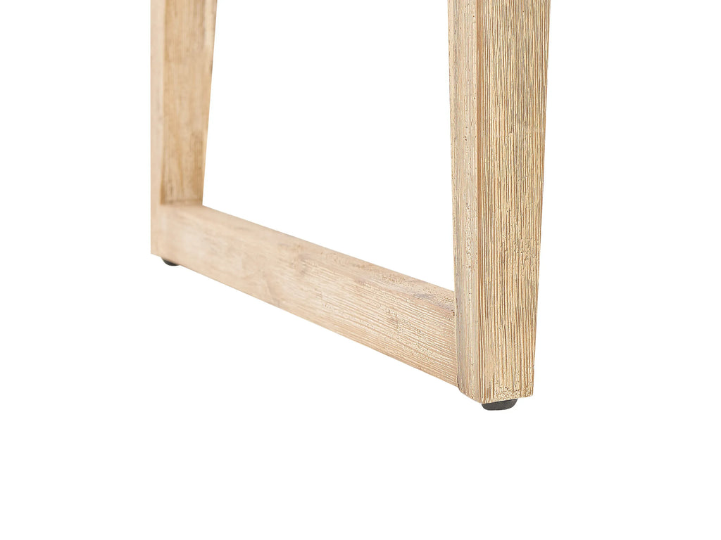 Table de salle à manger de jardin 180 x 90 cm - Plateau en ciment gris et pieds en bois d'acacia - 6 places