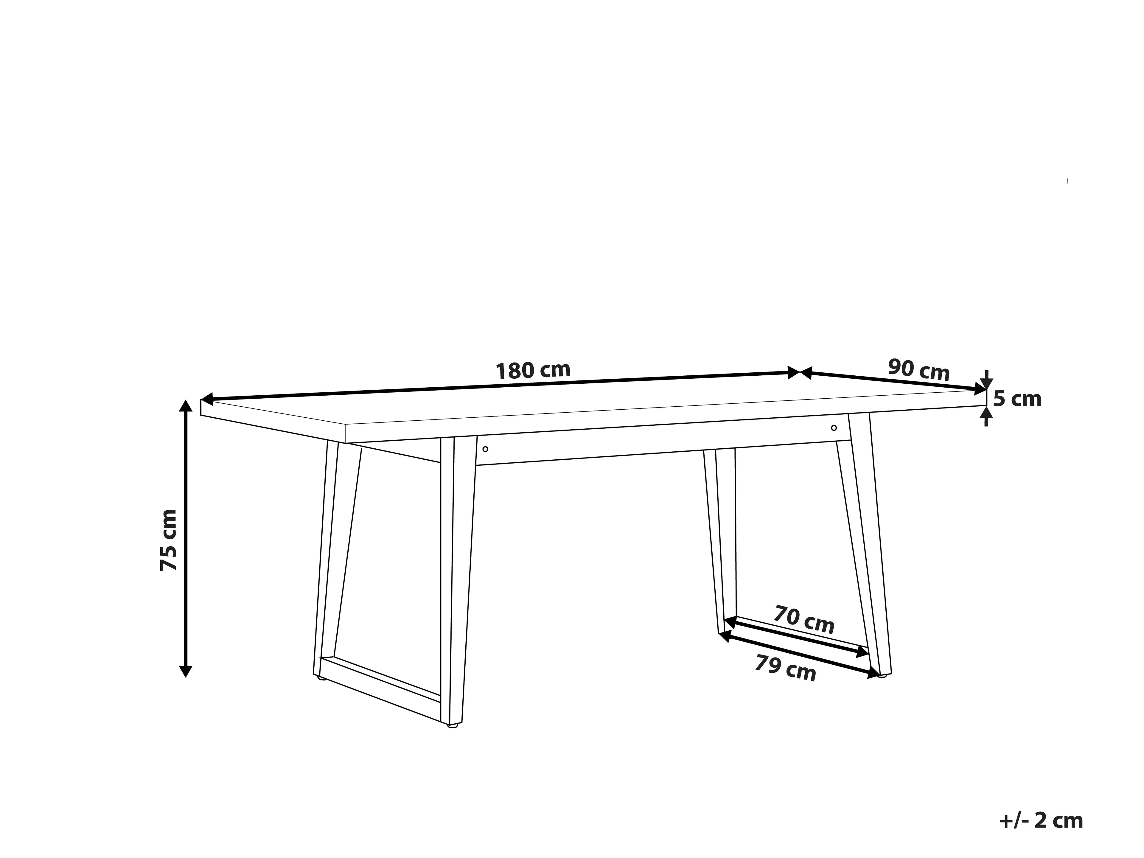 Table de salle à manger de jardin 180 x 90 cm - Plateau en ciment gris et pieds en bois d'acacia - 6 places