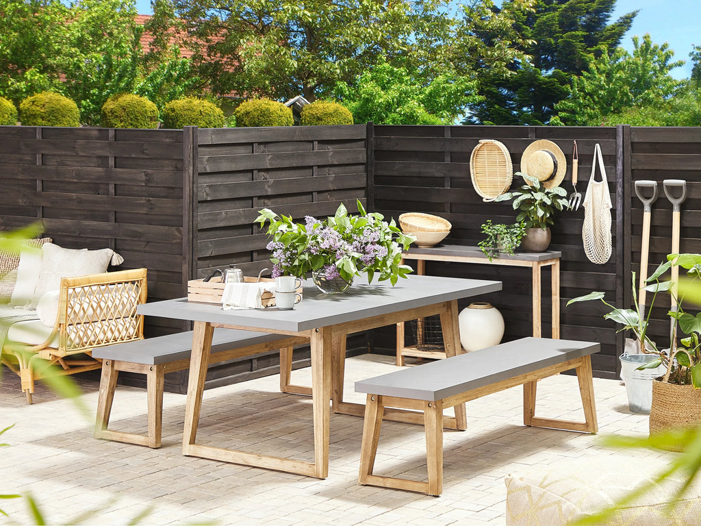 Banc de jardin 160 cm Ciment Gris