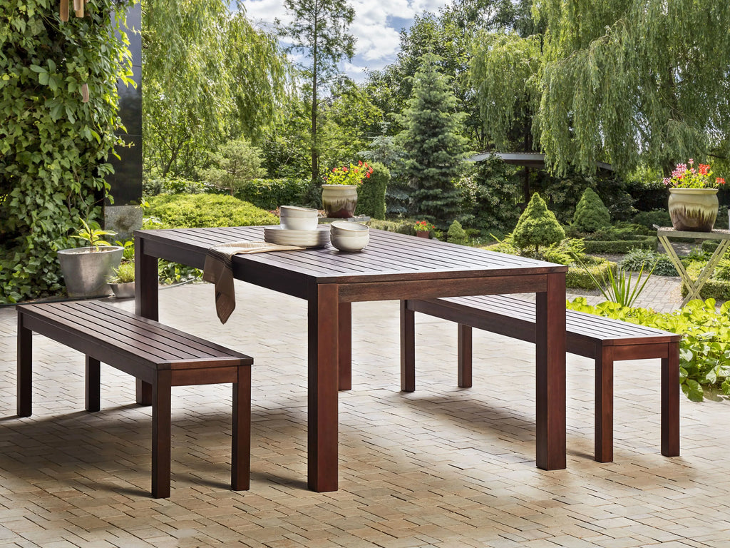 Table de salle à manger de jardin 180 cm 100 cm Bois d'eucalyptus Marron foncé
