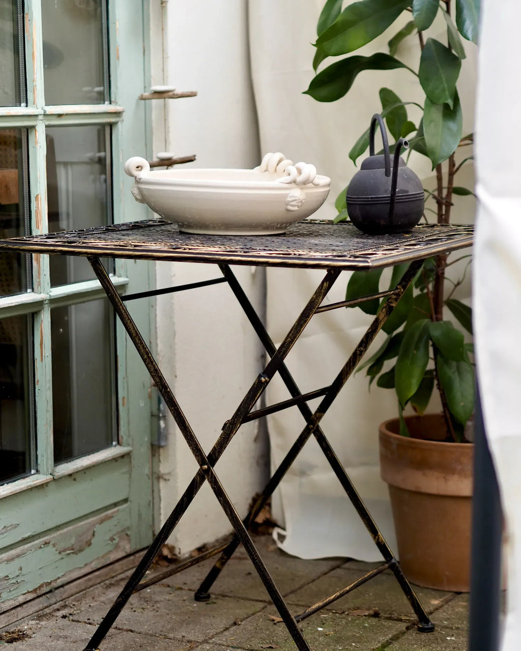 Table Bistrot 70 cm 70 cm Métal Noir