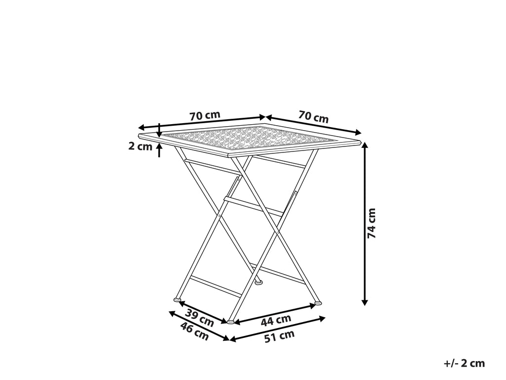 Table Bistrot 70 cm 70 cm Métal Noir