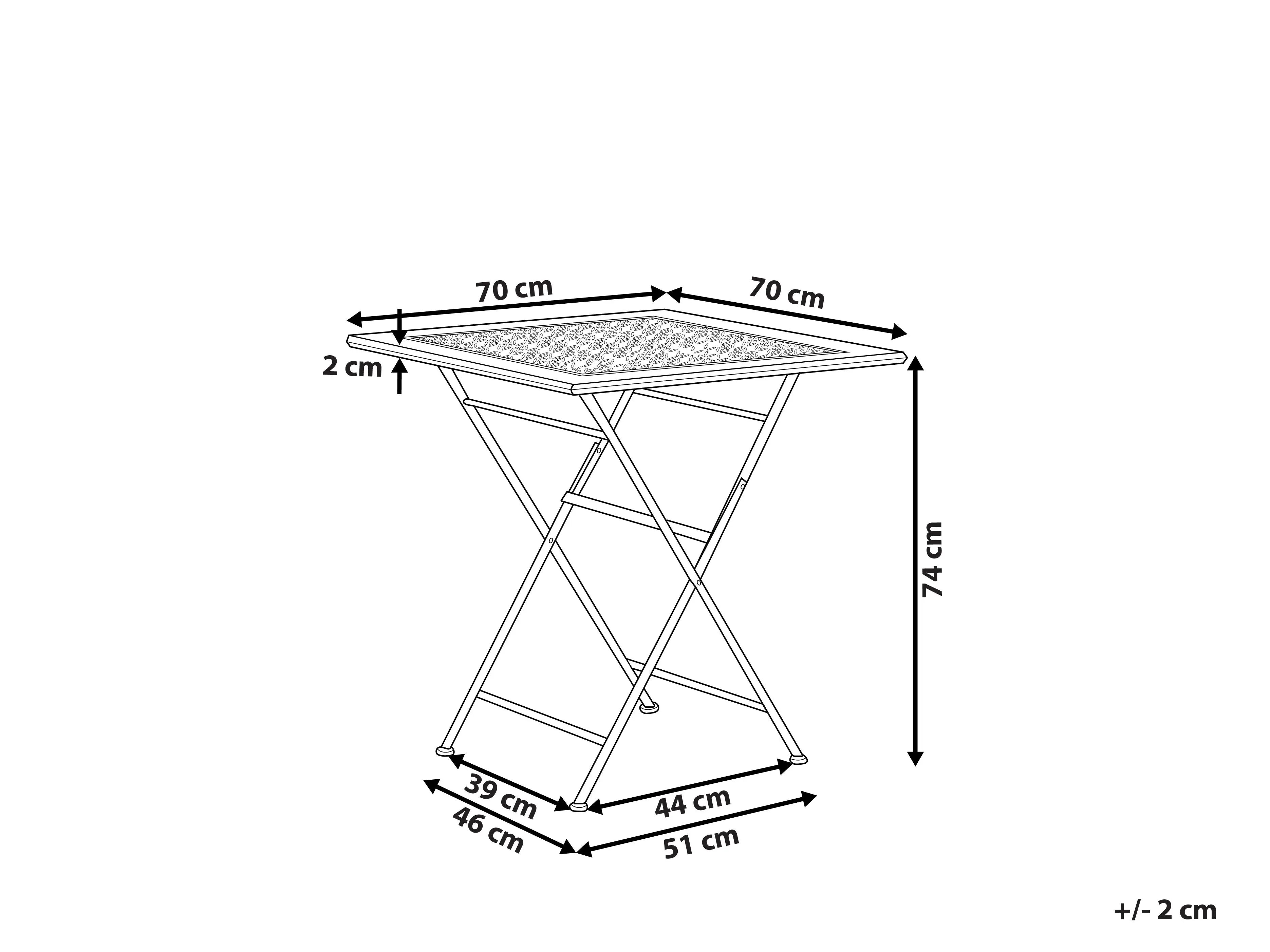 Table Bistrot 70 cm 70 cm Métal Noir