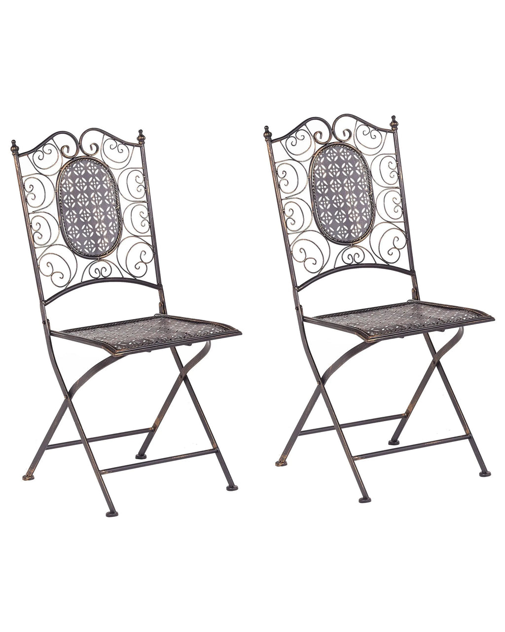 Set di 2 sedie da giardino BORMIO Pieghevole Metallo Nero