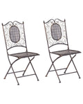 Set di 2 sedie da giardino BORMIO Pieghevole Metallo Nero