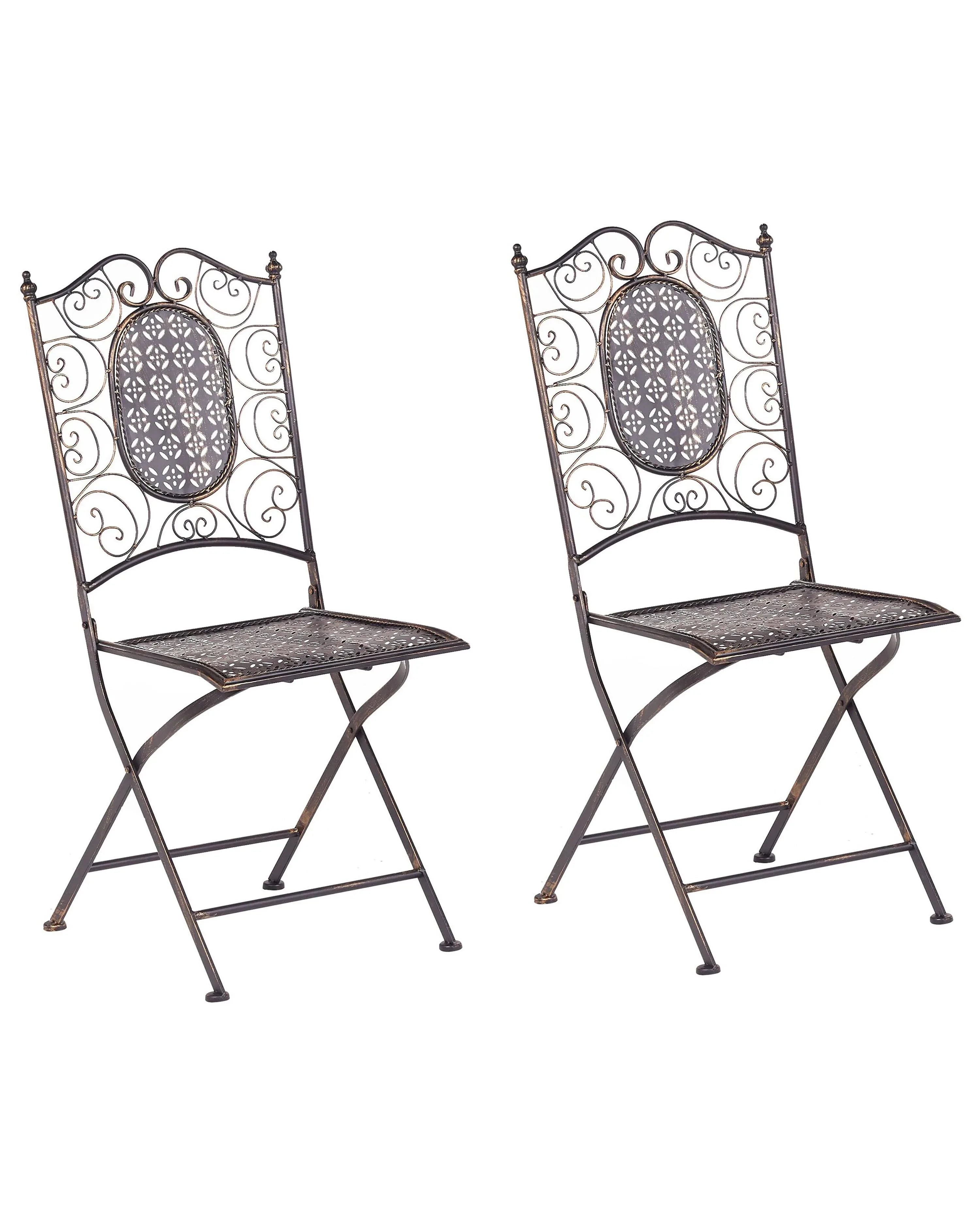Set di 2 sedie da giardino BORMIO Pieghevole Metallo Nero