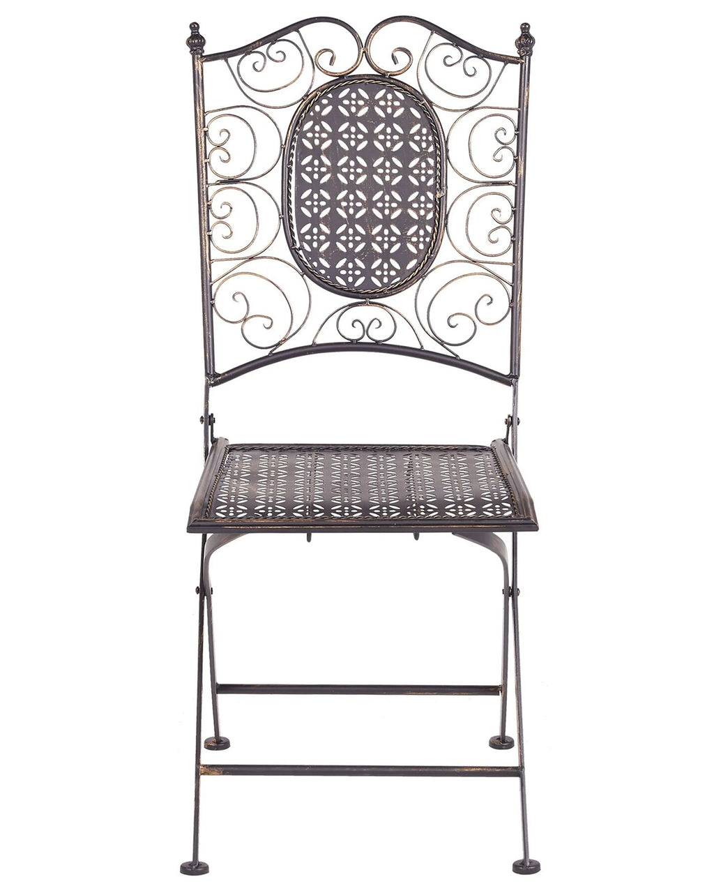 Lot de 2 chaises de jardin pliantes en métal noir