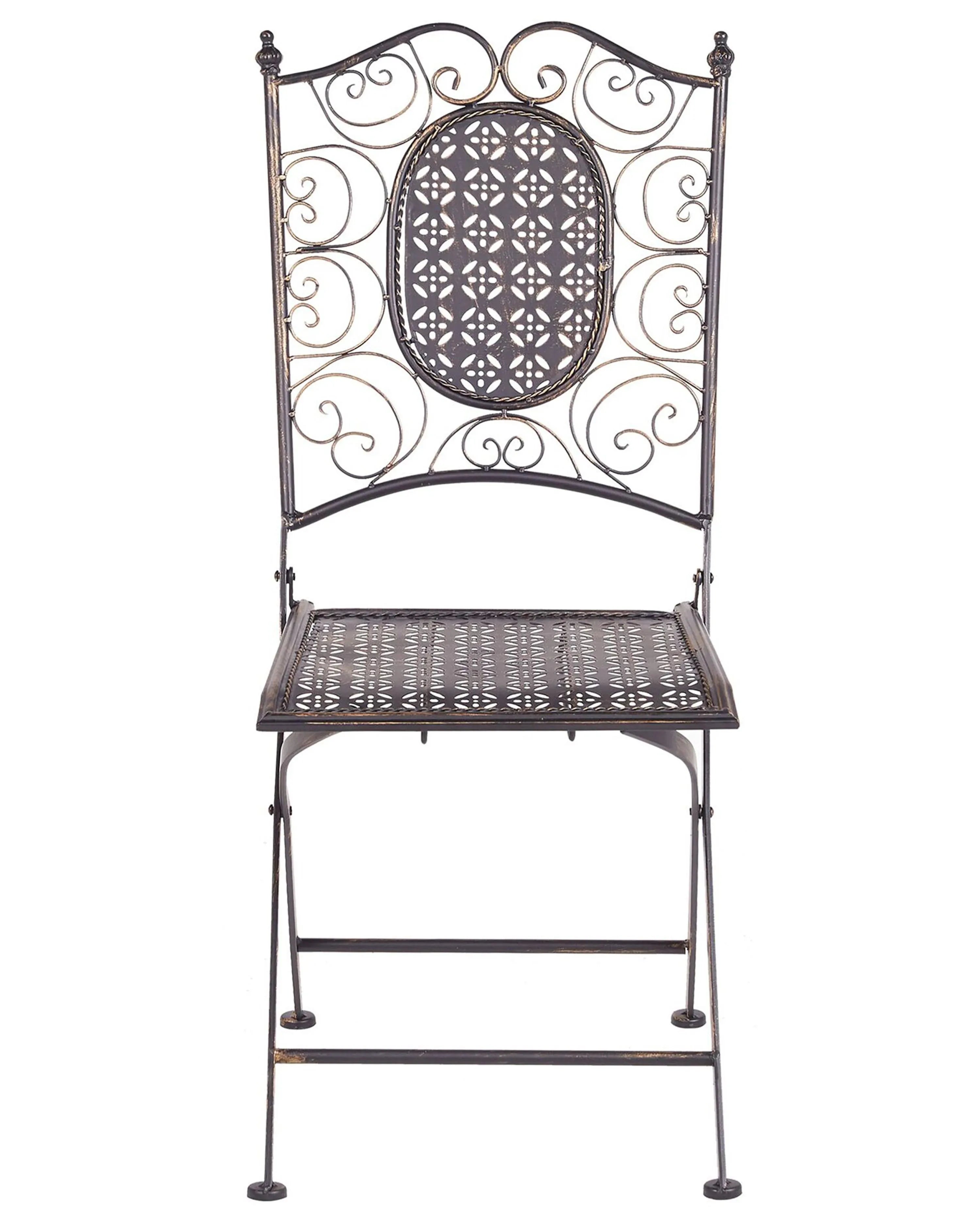 Lot de 2 chaises de jardin pliantes en métal noir