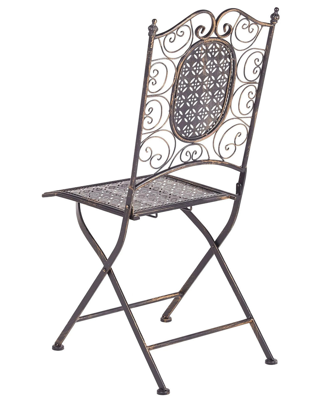 Lot de 2 chaises de jardin pliantes en métal noir
