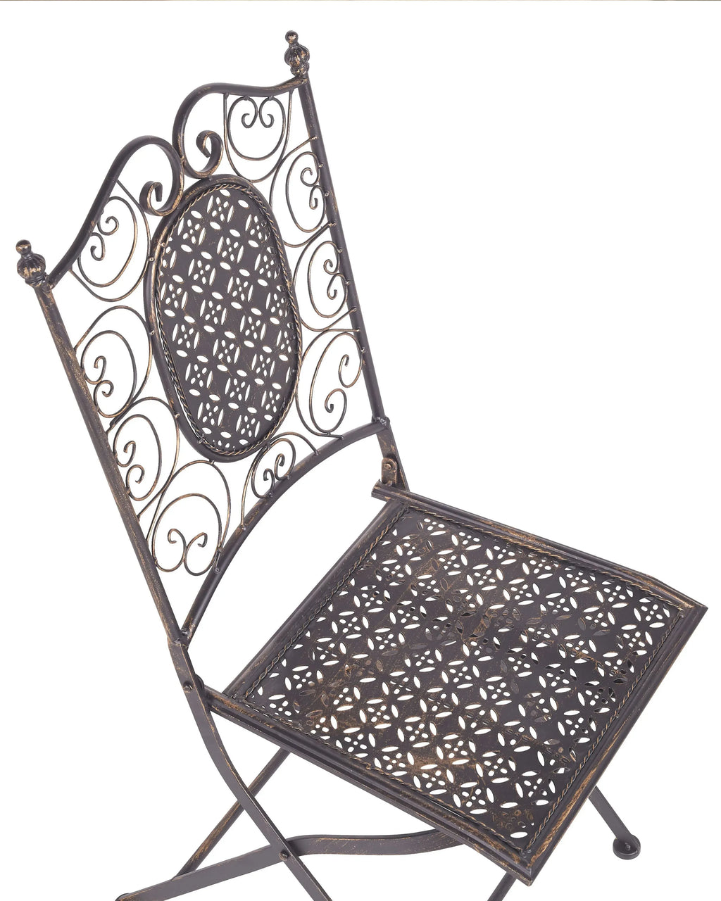 Lot de 2 chaises de jardin pliantes en métal noir