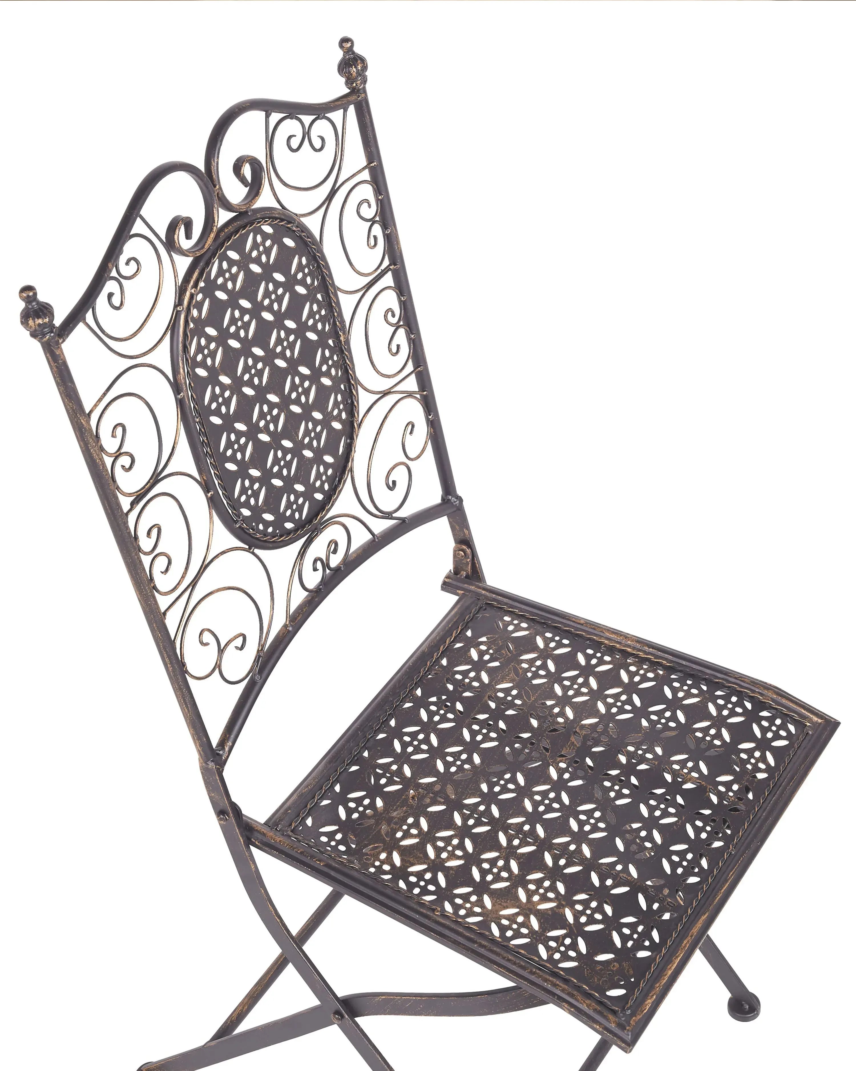Lot de 2 chaises de jardin pliantes en métal noir