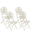 Set di 4 sedie da giardino BIVIO Pieghevole Metallo Bianco sporco