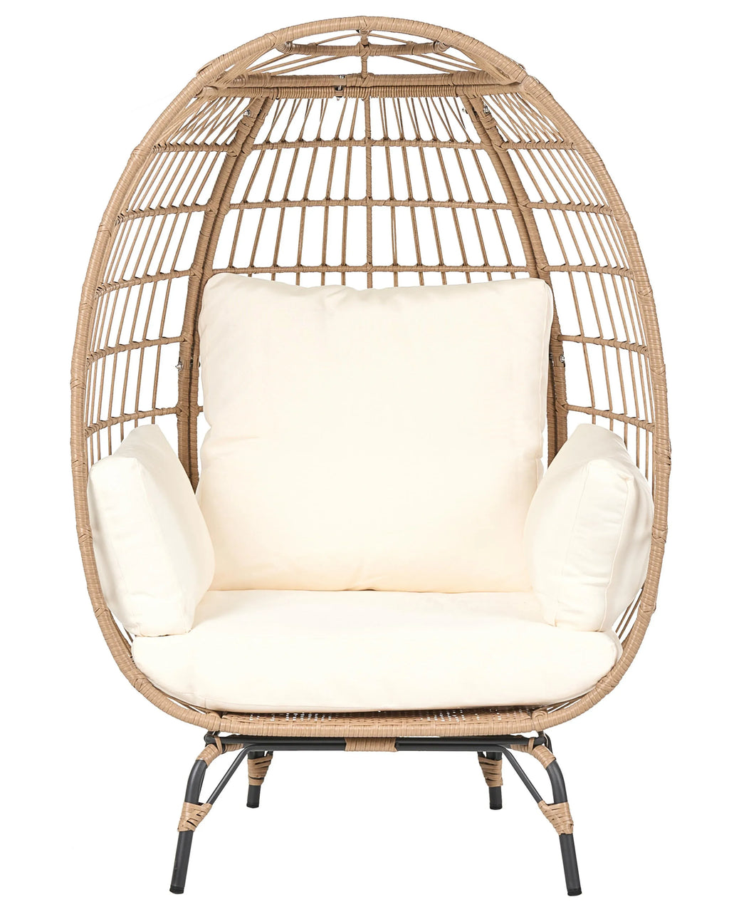 Chaise de jardin en rotin synthétique Beige