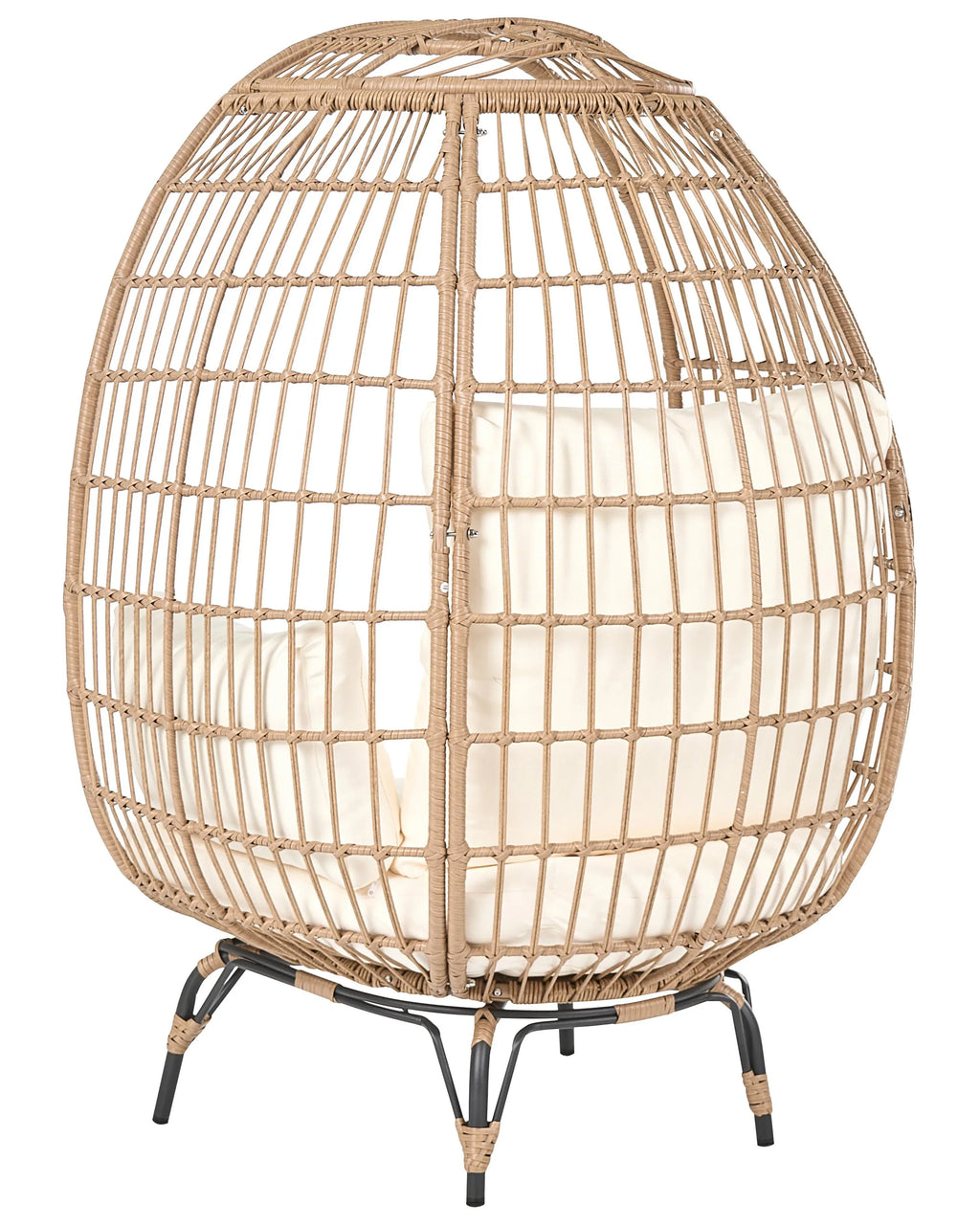 Chaise de jardin en rotin synthétique Beige