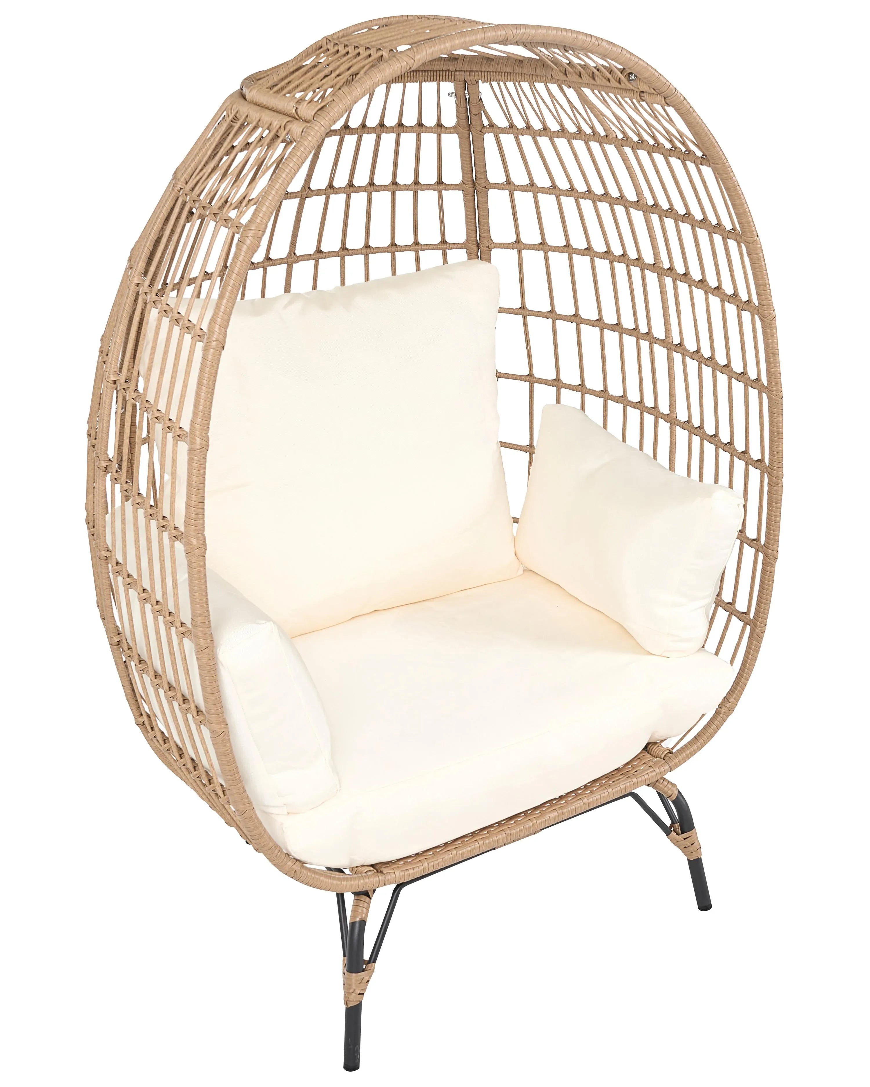 Chaise de jardin en rotin synthétique Beige