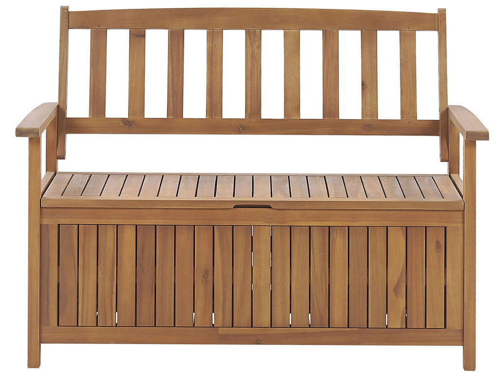 Banc de jardin avec coussin 120 cm avec rangement Bois d'acacia Rouge