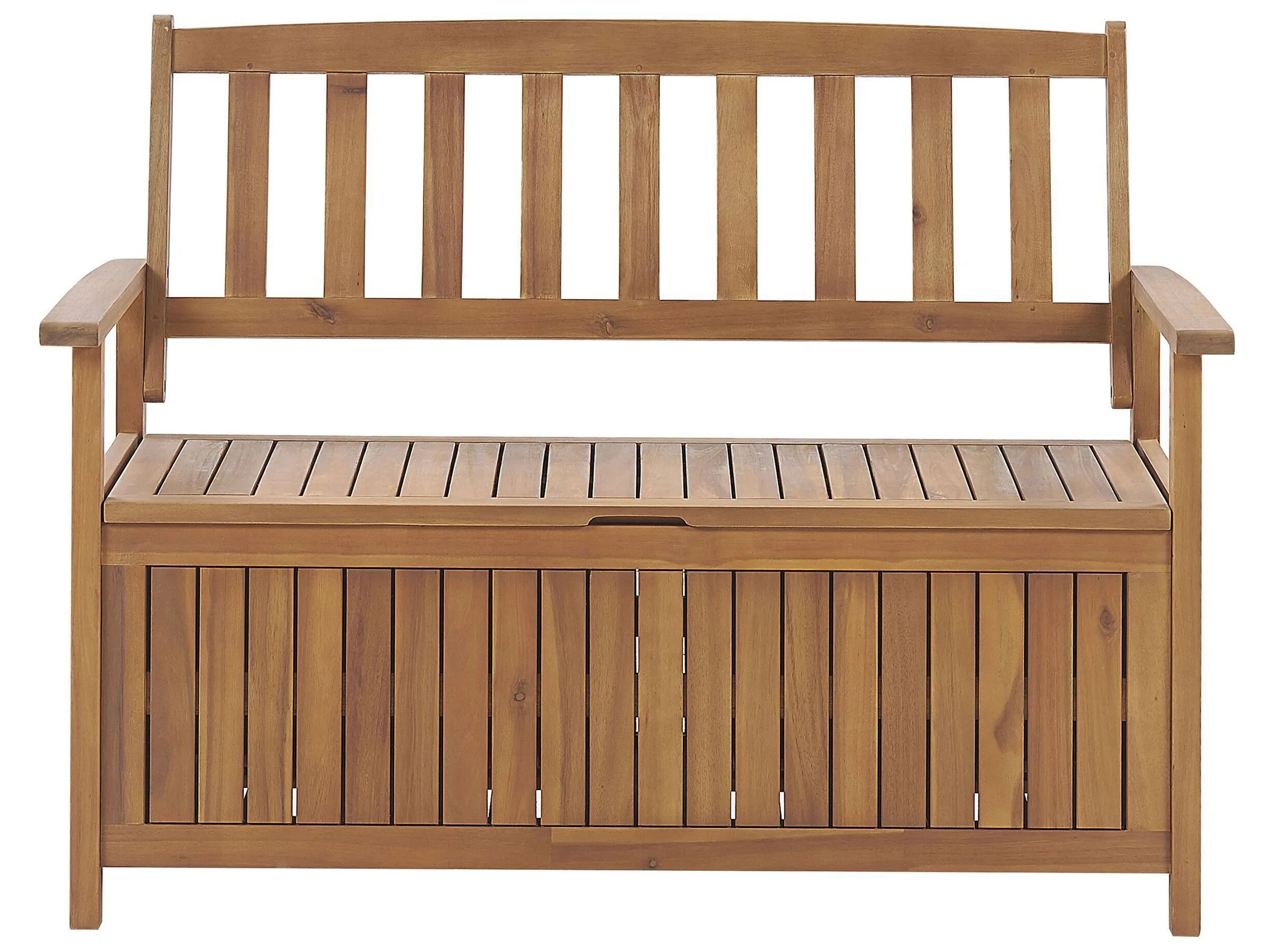 Banc de jardin avec coussin 120 cm avec rangement Bois d'acacia Rouge