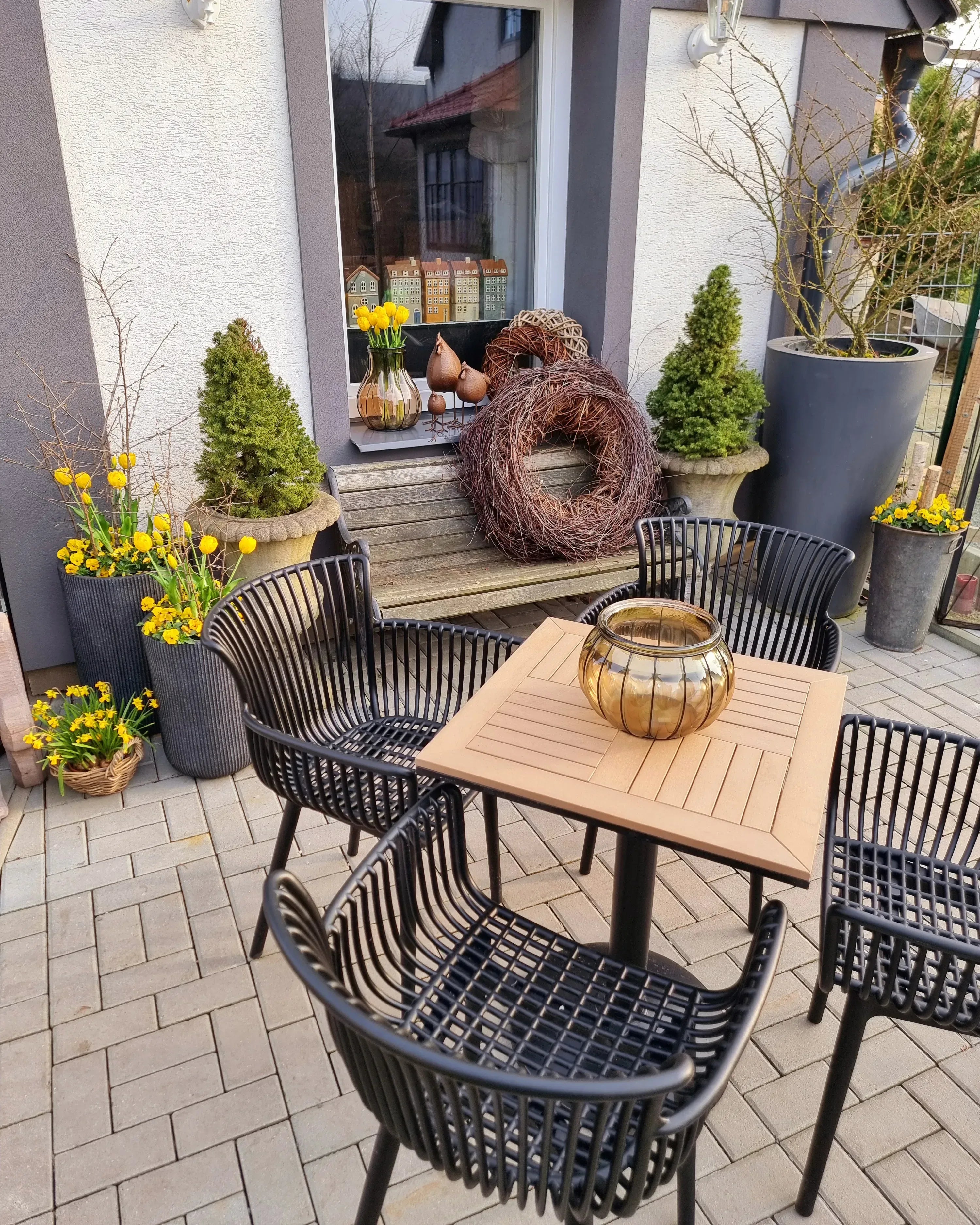 Table Bistrot 60 cm 60 cm Aspect bois Marron