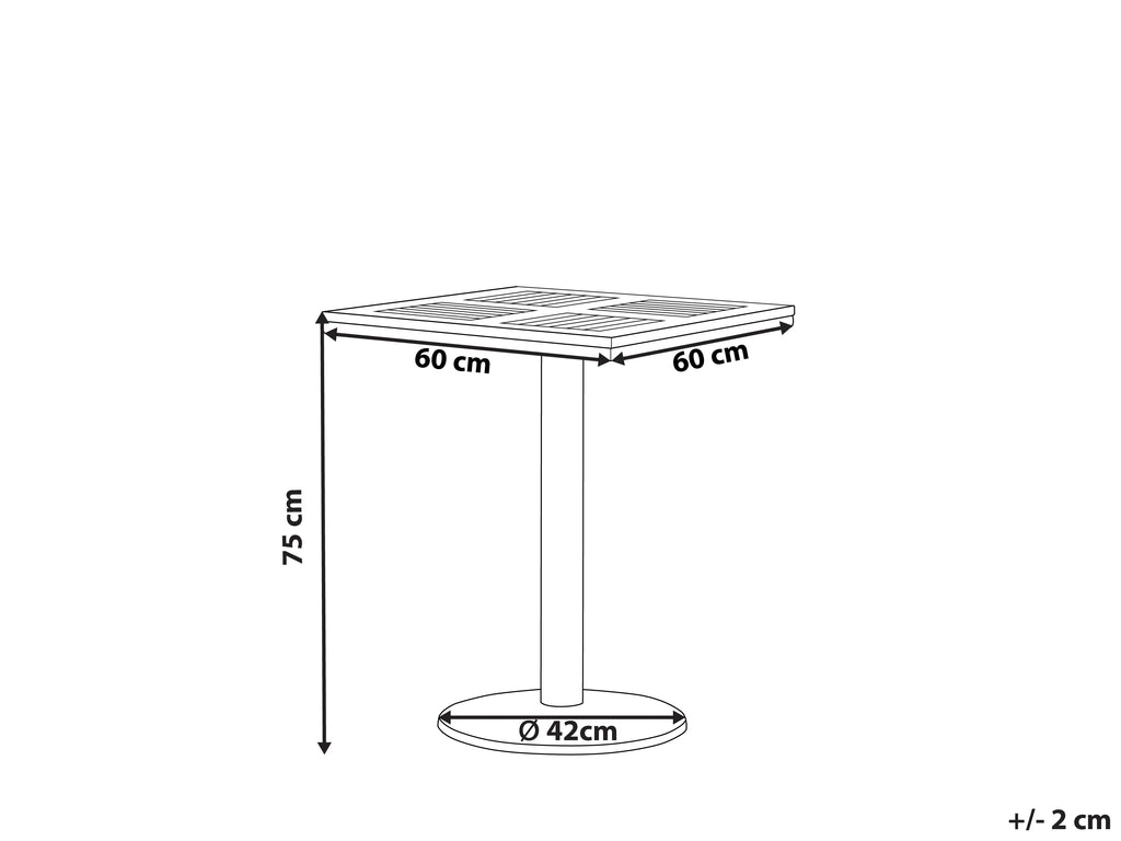 Table Bistrot 60 cm 60 cm Aspect bois Marron