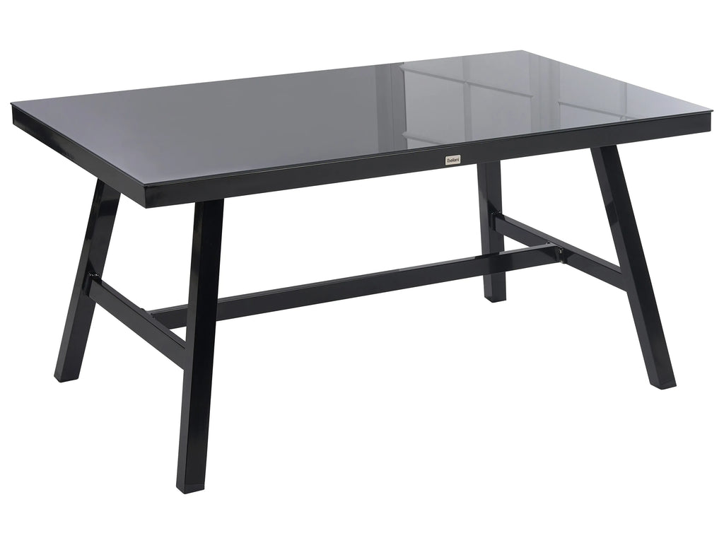 Tavolo da pranzo da giardino CANETTO 150 cm 90 cm Vetro Nero
