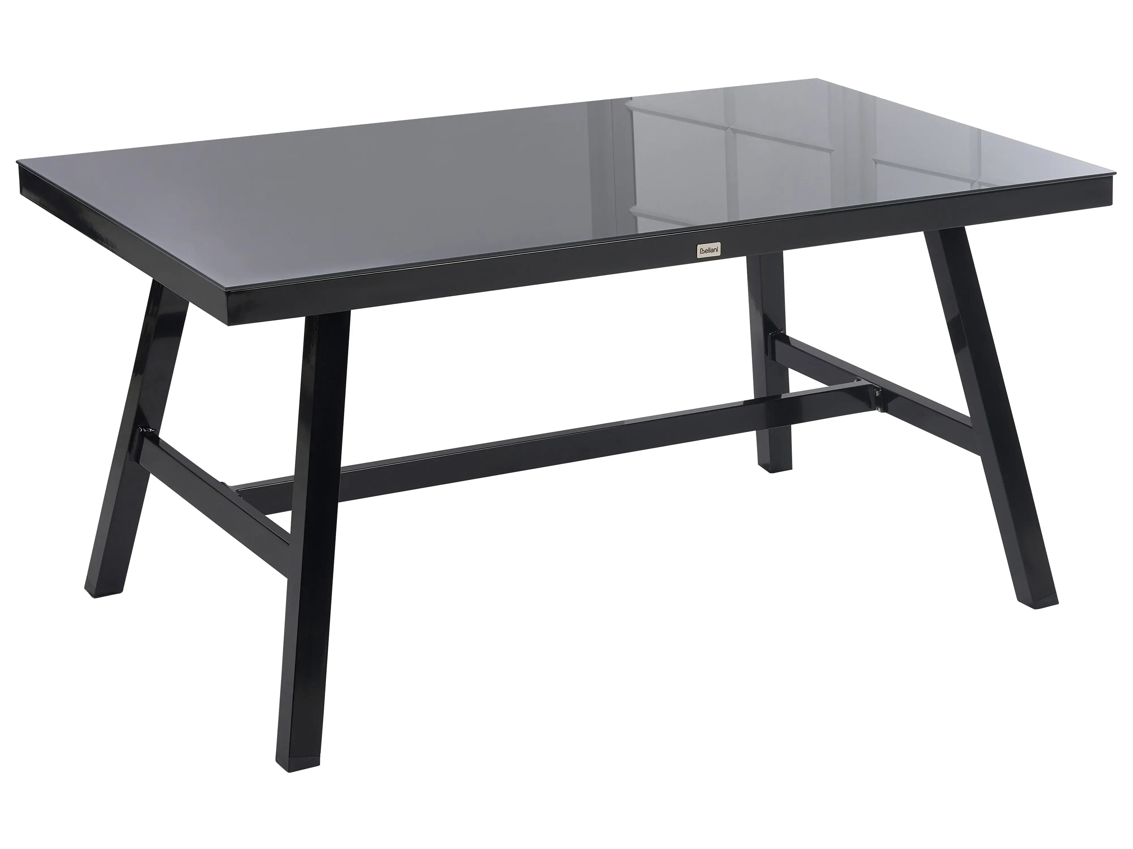 Tavolo da pranzo da giardino CANETTO 150 cm 90 cm Vetro Nero