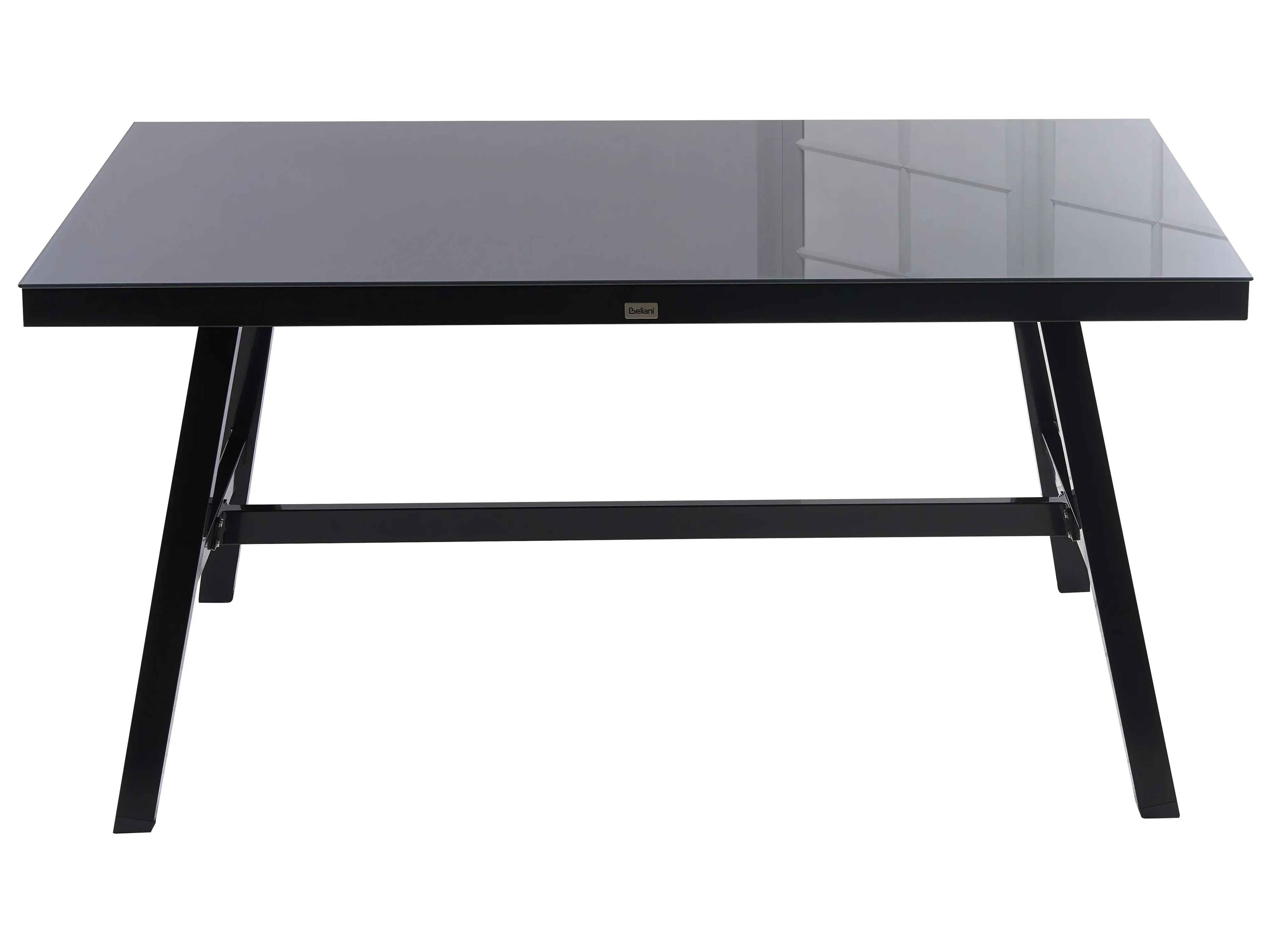 Table de salle à manger de jardin 150 cm x 90 cm Verre Noir