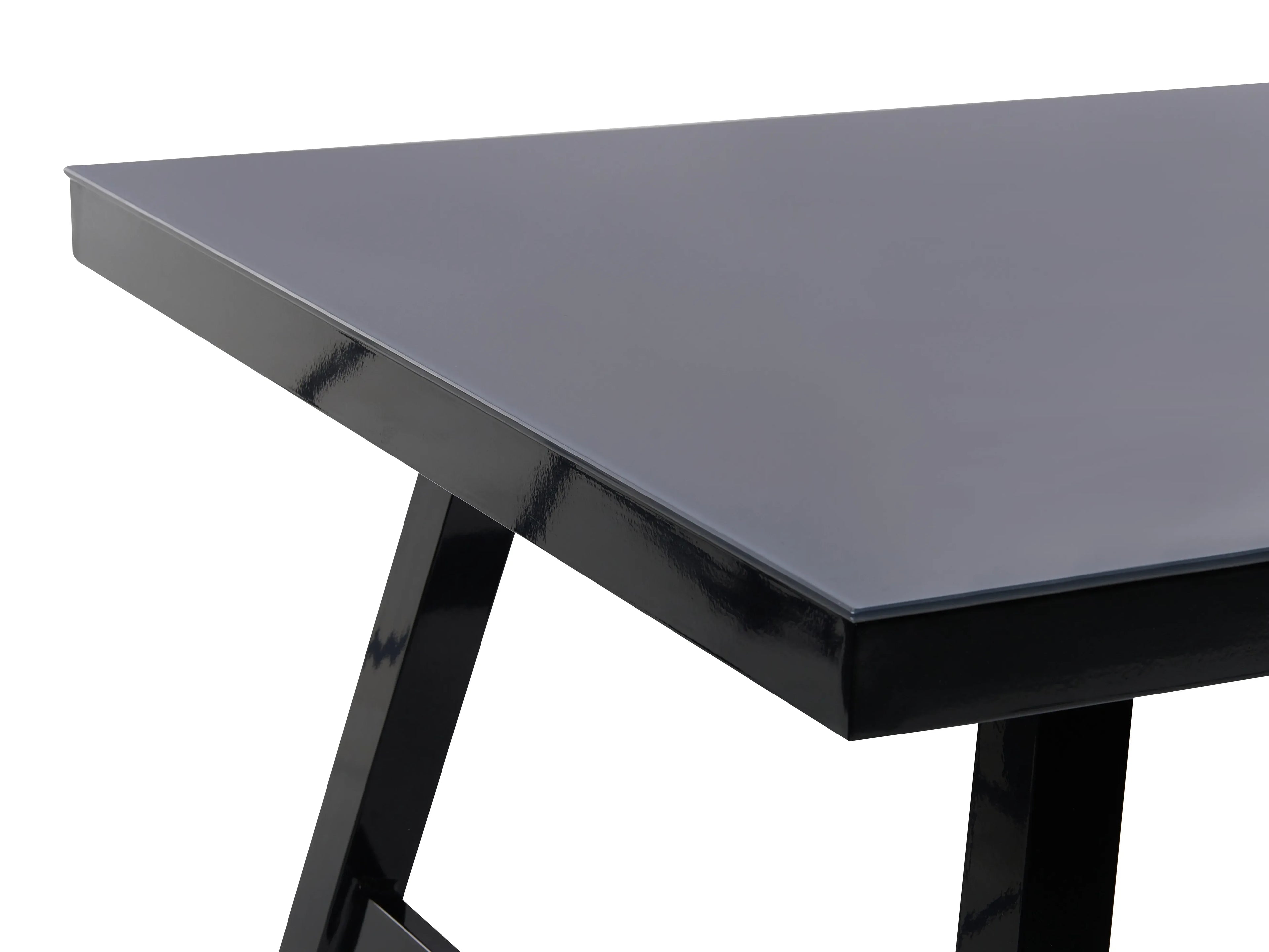 Table de salle à manger de jardin 150 cm x 90 cm Verre Noir